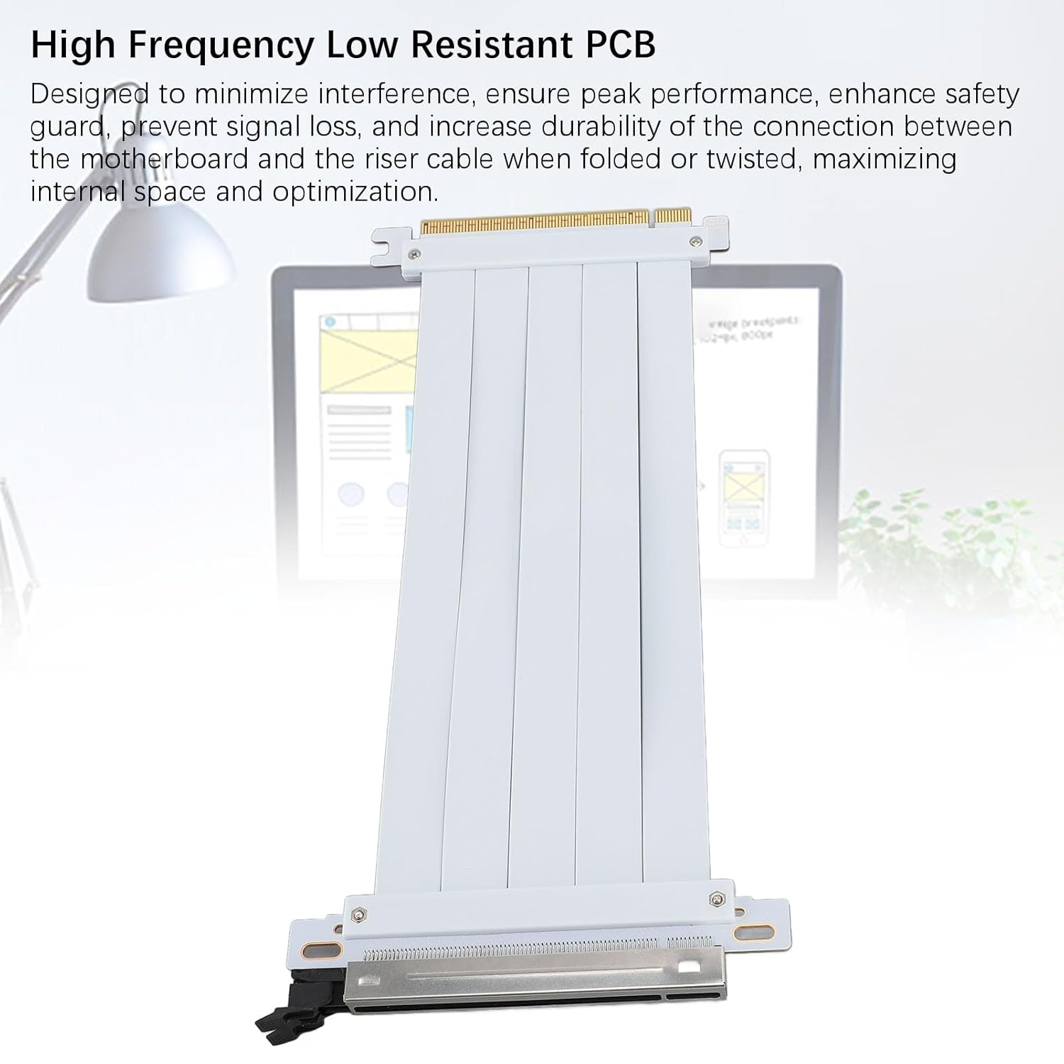 PCIE 4.0 X16 Riser Cable, 128Gbps PCB Flexible GPU Extension Cable, PCIE Riser Compatible with 4.0 3.0 2.0 1.0 Interfaces (20Cm) image number 5