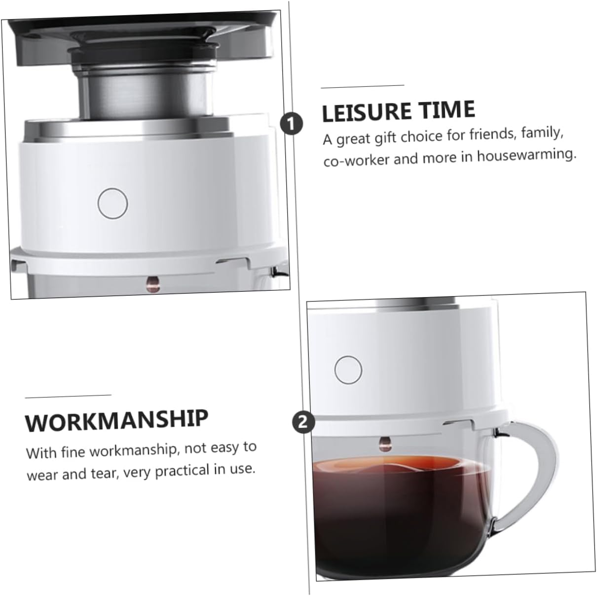 Iplusmile Smart Automatic Drip Coffee Maker Mini Portable Single Cup Coffee Machine Dual Use Tea Brewer Cup for Travel and Home Random Style image number 4