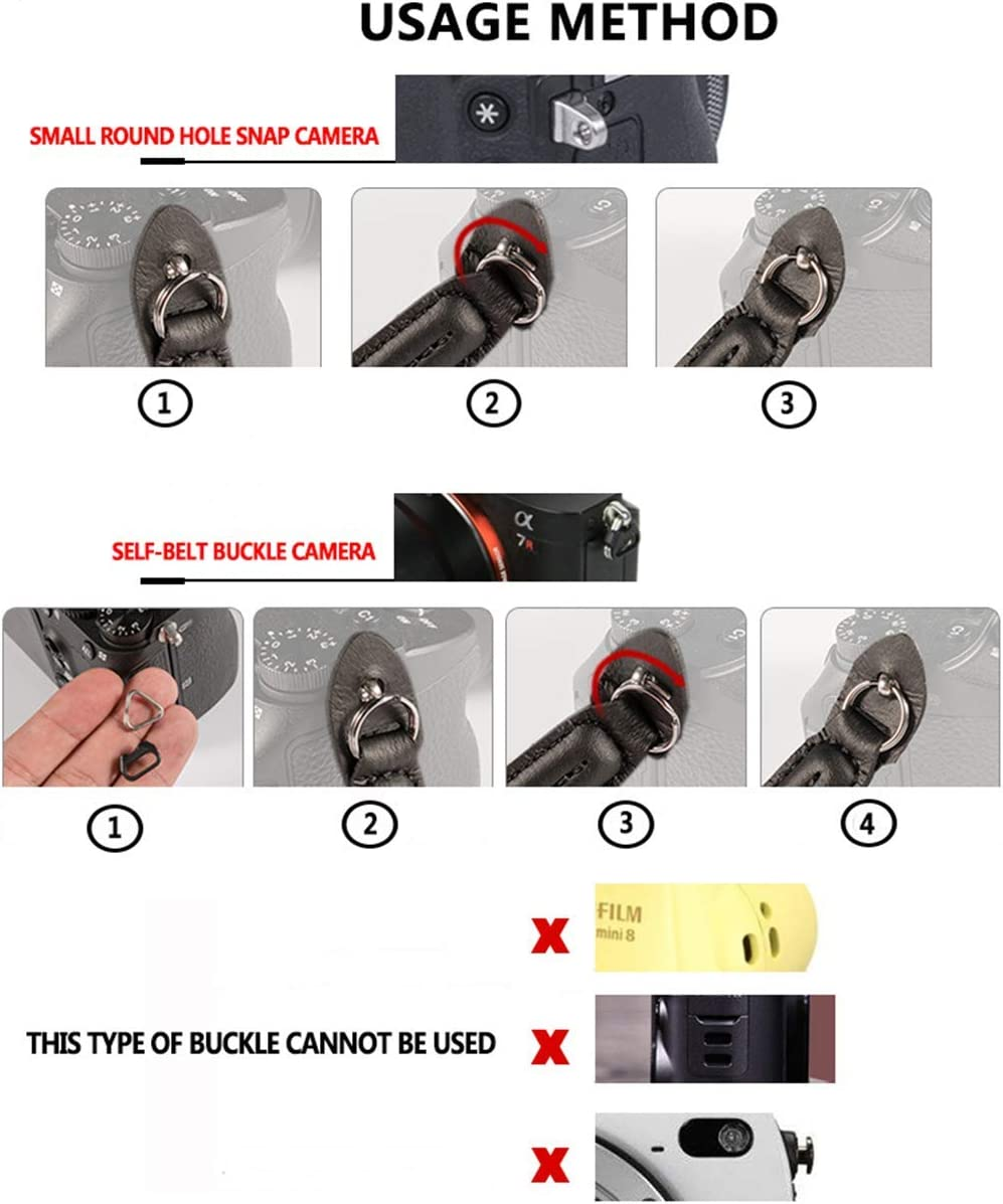 Camera Hand and Neck Shoulder Straps for DSLR Mirrorless Micro Single Cameras, Quick Release Wrist Strap with Safer Connector and Vintage Climbing Rope Strap for Secure Comfortable Carry(Color:Black.) image number 1