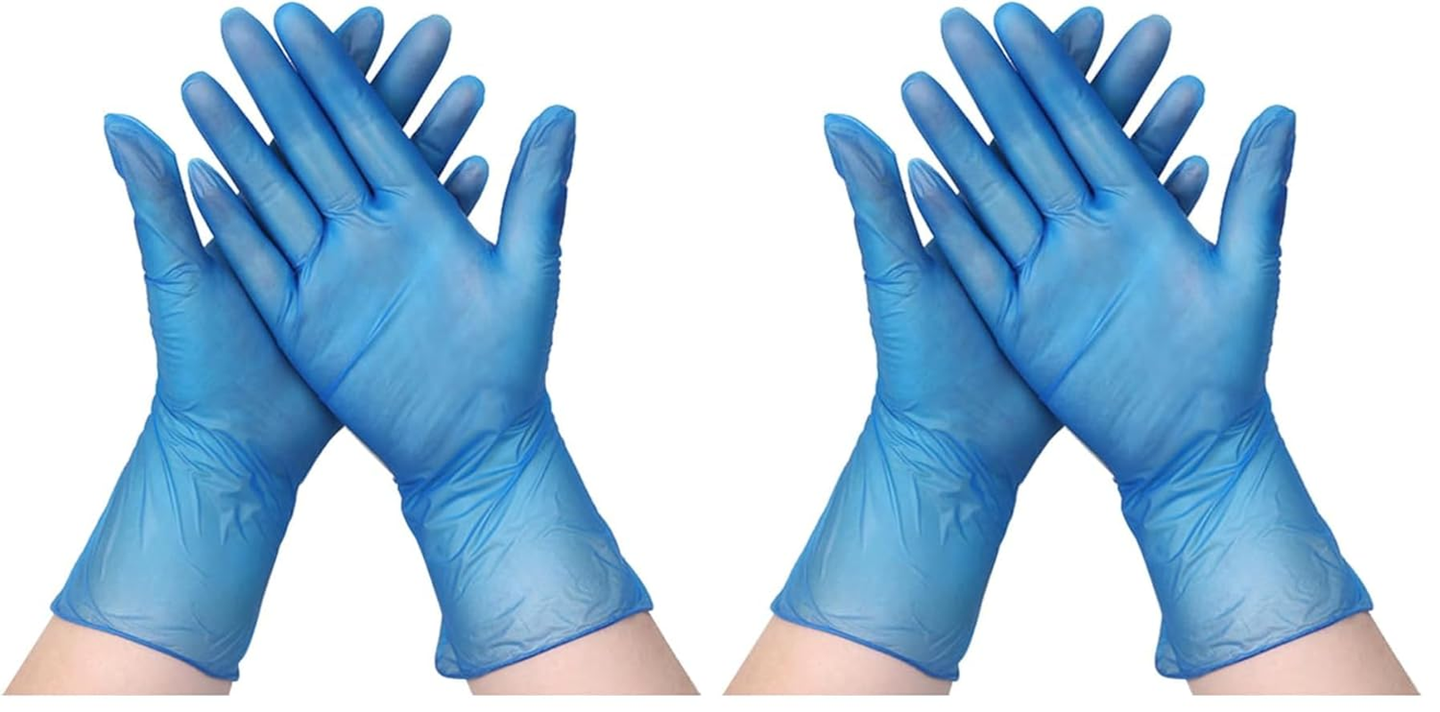 Mumoo Bear 100 Count -Large Disposable Gloves, 100% Latex Free Work Gloves for Women Men, Multipurpose Powder Free Gloves for Food Prep Cooking Medical Mechanic Tattoo Hair Dye-Transparent