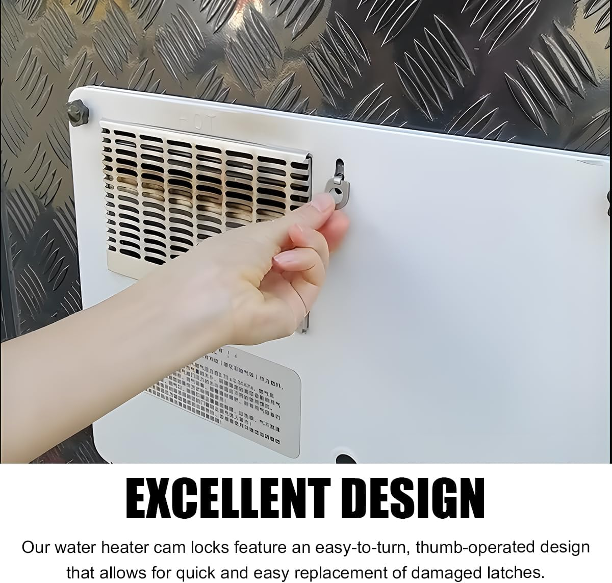 2 PCS RV Water Heater Cam Lock, Stainless Steel RV Water Heater Door Latch Fastener with Hook, Latch Twist Assembly Replacement for RV Hot Water Heater Door, Car Accessories (2 PCS) image number 2