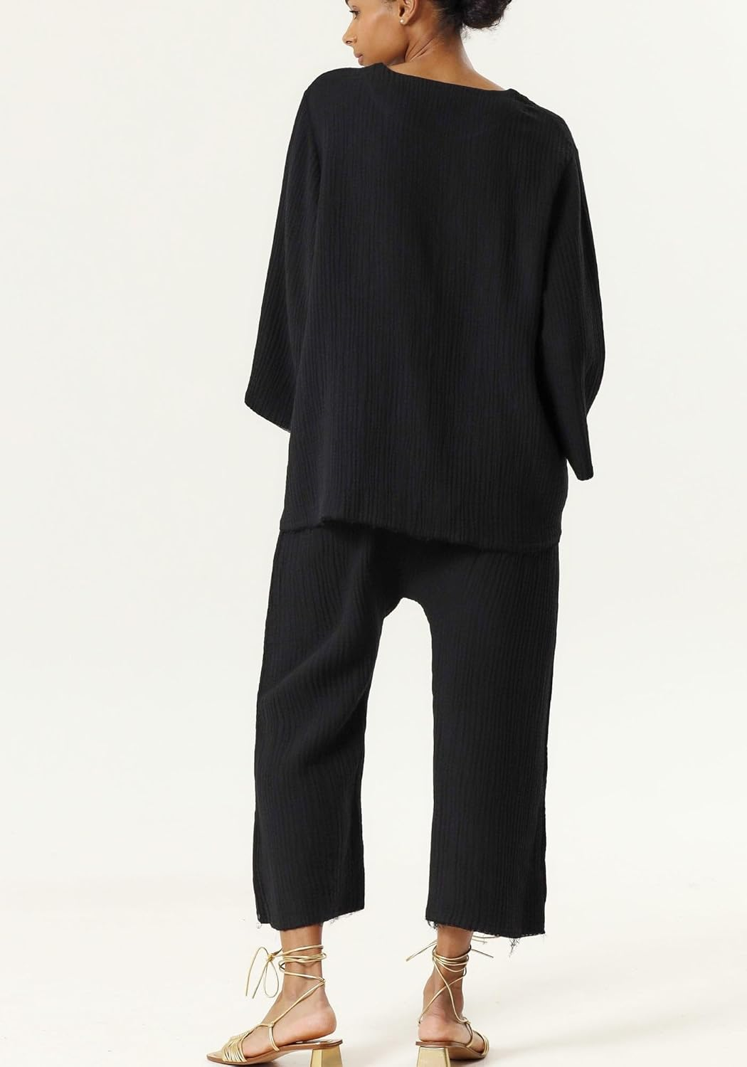 NOTHING FITS but Muslin Gauze Nursing Set, Postpartum Nursing Pajamas Set, Soft Pjs Sleepwear Maternity Loungewear image number 6