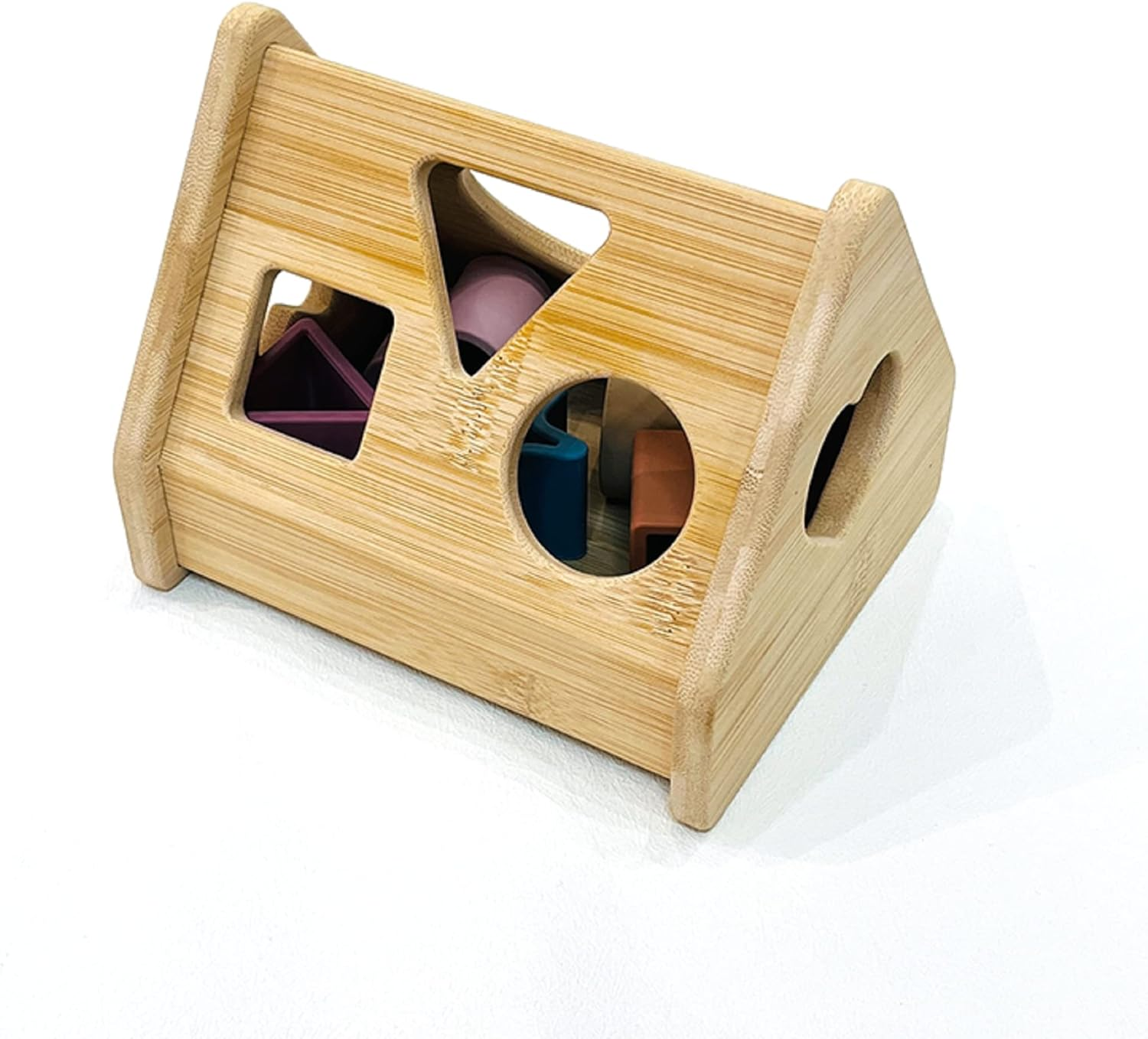 Playette Silicone & Bamboo Play Set - Sorting Toys - 5Pc image number 5