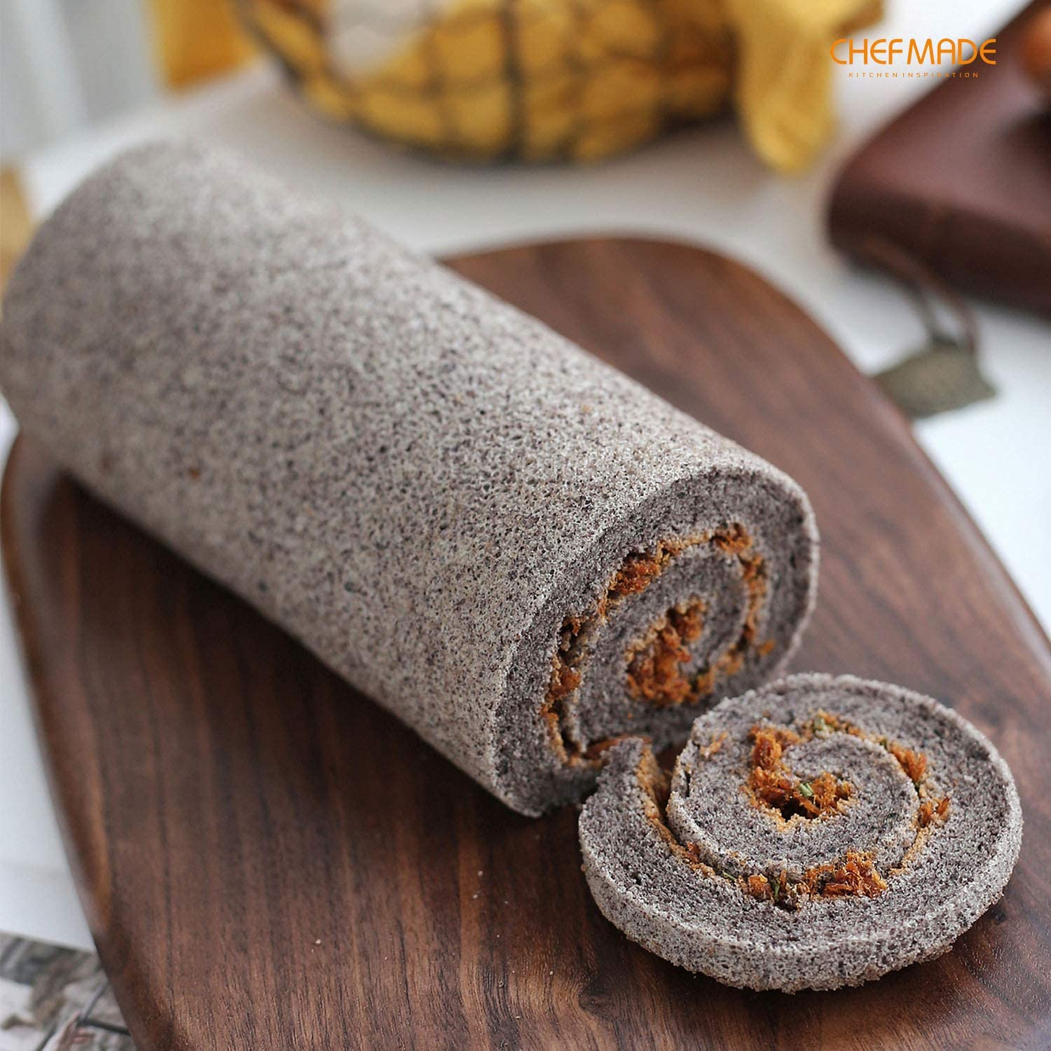 CHEFMADE 11-Inch Baking Sheet Pan, Non-Stick Square Jelly Roll Bakeware for Oven Roasting Meat Bread Battenberg Pizzas Pastries 11.2" X 11.2" X 1.4" (Champagne Gold) image number 2