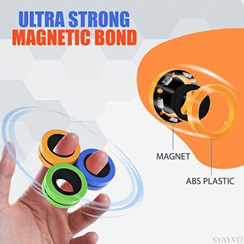 Magnetic Fidget Rings, Magnetic Rings Fidget Toy, Set of 3, Fidget Finger Toy, ADHD Fidget Toys for Anxiety Teens image number 6
