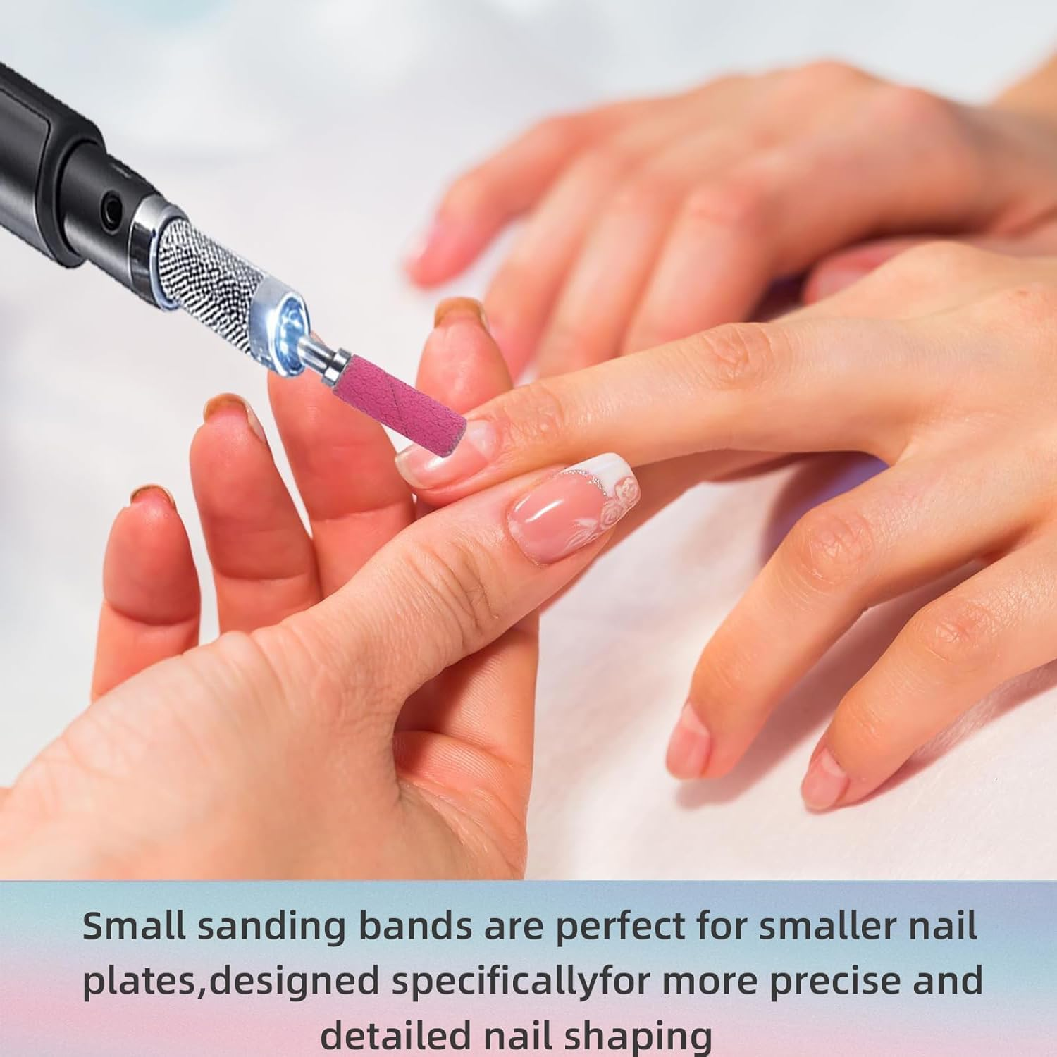 3Mm Mini Sanding Bands 100-Pack with 2 Mandrel Bits - 240 Grit Nail Drill Abrasives for Acrylic Gel Removal, Professional Manicure & Pedicure Kit for Home and Salon Use​ image number 4