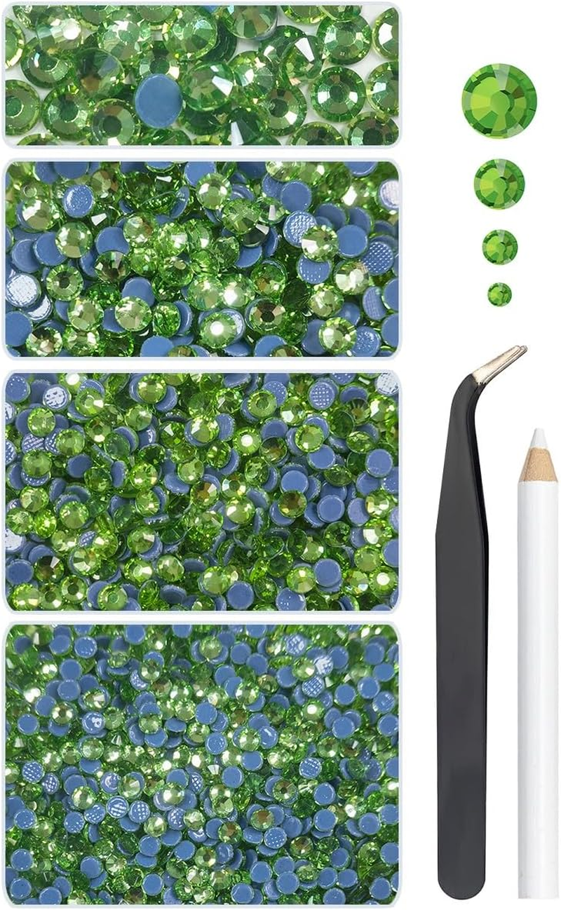 Qiipii Hotfix Rhinestones Flatback Golden Rhinestones for Crafts Clothes 4 Sizes SS10-SS30 Hot Fix K9 Glass round Champagne Gold Crystals Stones Gems W Pick Pen for Crafting Shoes Bag DIY Decoration image number 3