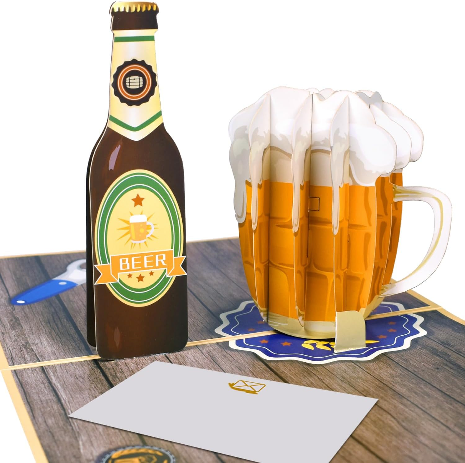 Magic Ants Happy Father&rsquo;S Day Card - Pop up Fathers Card - 3D Pop up Fathers Day Card - Handcrafted 3D Pop up Greeting Card for Him - Father&rsquo;S Day Love Card - Birthday Card for Dad (Beer for Dad)