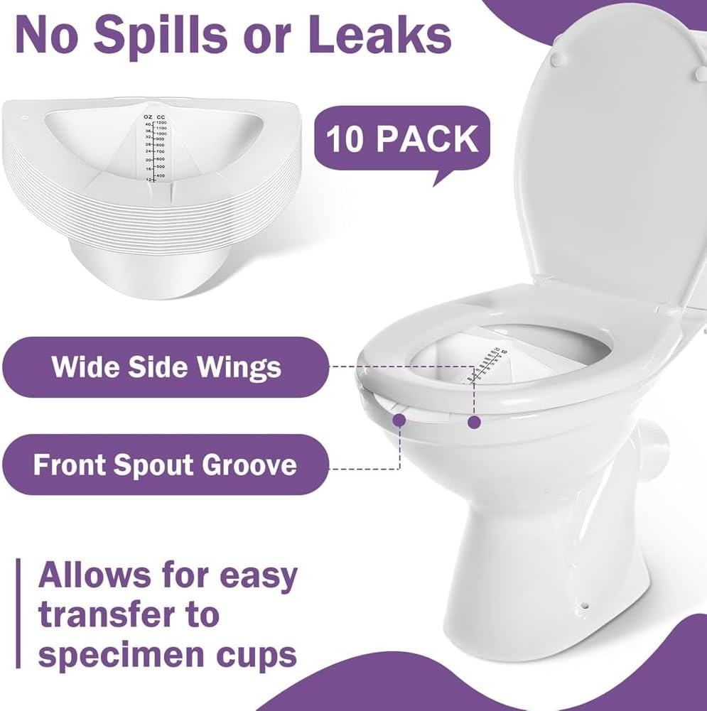 10Pcs Urine Hats for Toilets Urine Collection Hats Toilet Hats Urine Cups Pee Cup Urine Collector for Women,40Oz/1200Cc image number 1