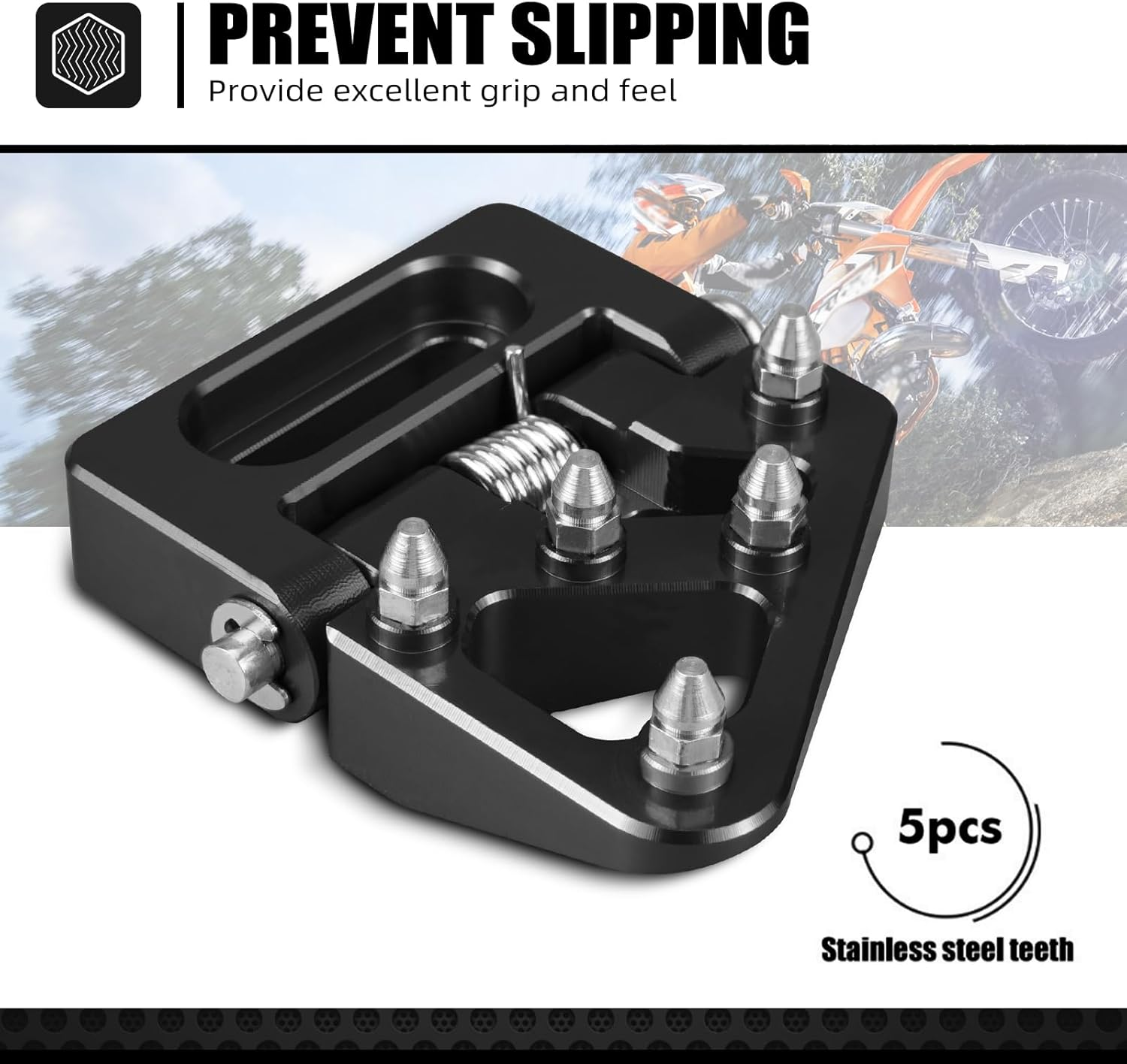 NICECNC Motorcycle Foldable Brake Pedal Replacement Tip Compatible with KTM 125-530 XCW XCFW EXC EXCF 2004-16 690 Enduro R 2008-23 690 SMC R 12-23,Compatible with Husqvarna TC125 250 14-15,See Fitment image number 6