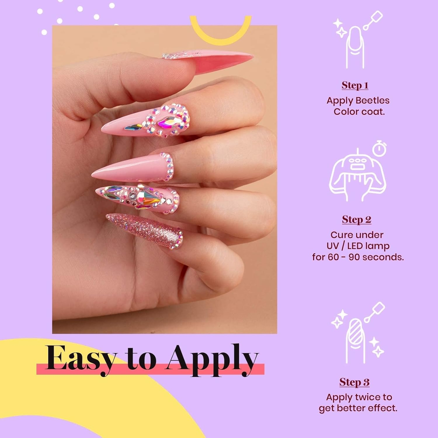 Beetles Gel Polish Gel Nail Polish 15Ml Sheer Pale Pink Gel Nail Polish Spring Nail Sheer Light White Peach Translucent Gel Polish, Soak off Uv Led Nail Lamp Gel Polish image number 3