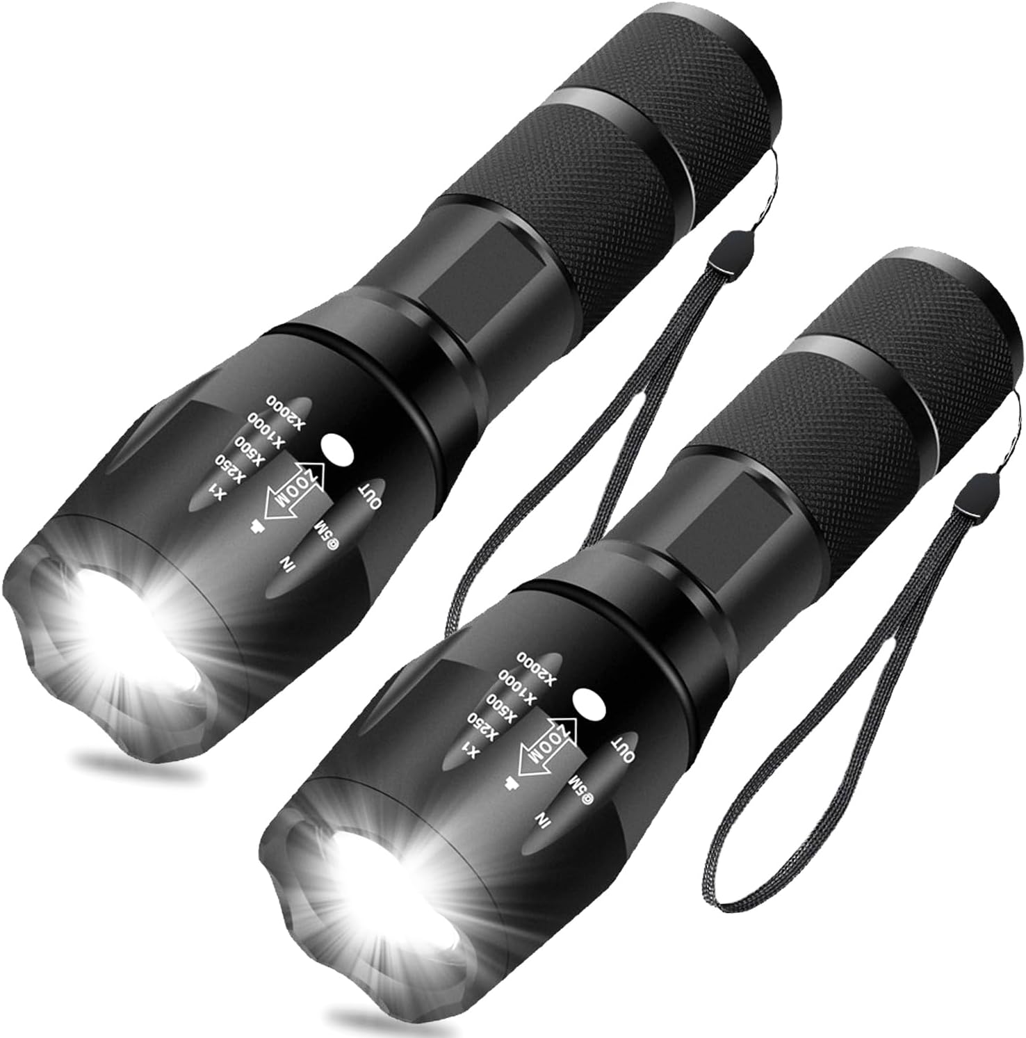 Pocketman 2 Pack LED Torches High Lumen,Powerful Flashlight with 5 Modes, Super Bright Pocket Led Waterproof Handheld Torch Zoomable Flashlight for Outdoor Camping Biking Hiking Home Emergency image number 4