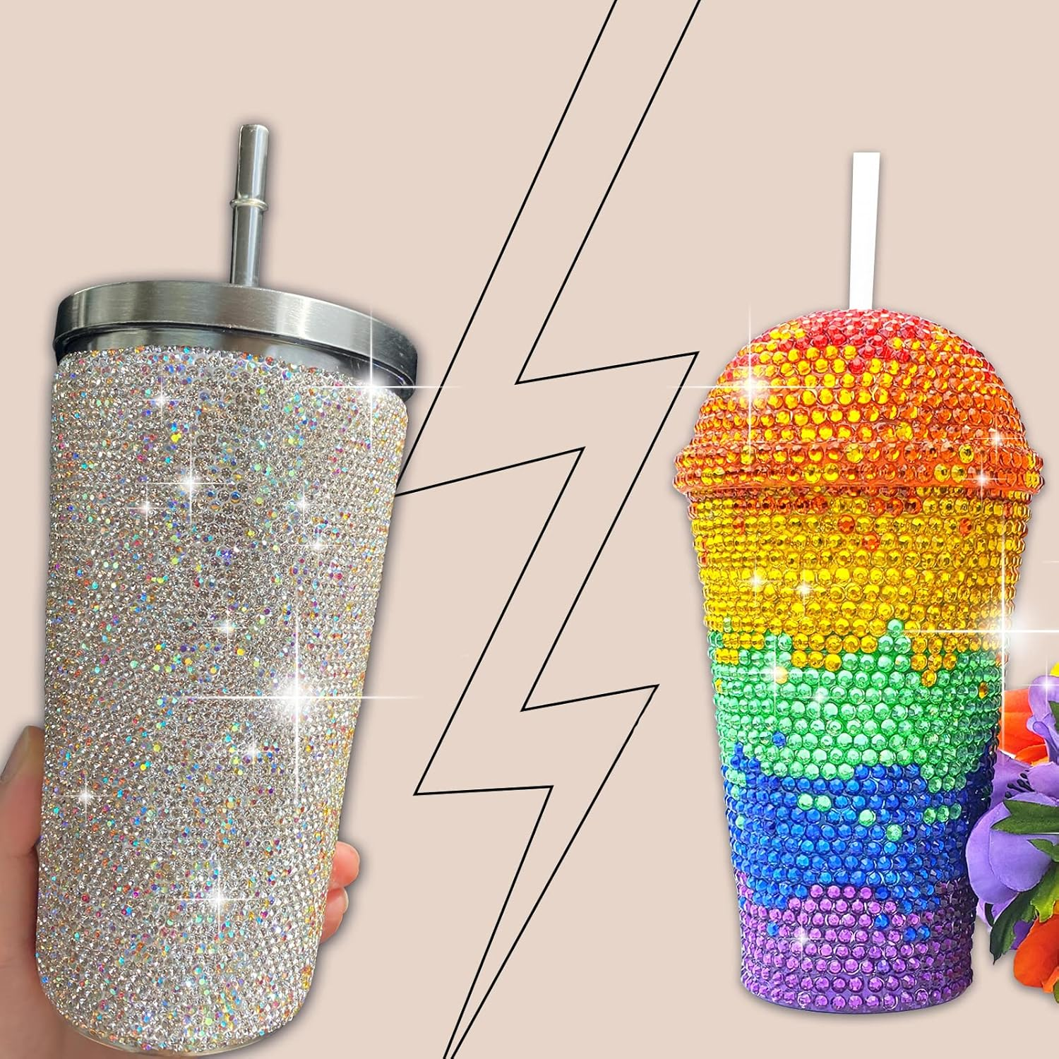 Multi Size 3Mm 4Mm 5Mm Jelly AB Rhinestones for Tumblers - Non Hotfix & round Flat Back, Resin Rhinestones for DIY Cups Nails Crafts (Black)&hellip; - Jelly Mine Silver image number 2