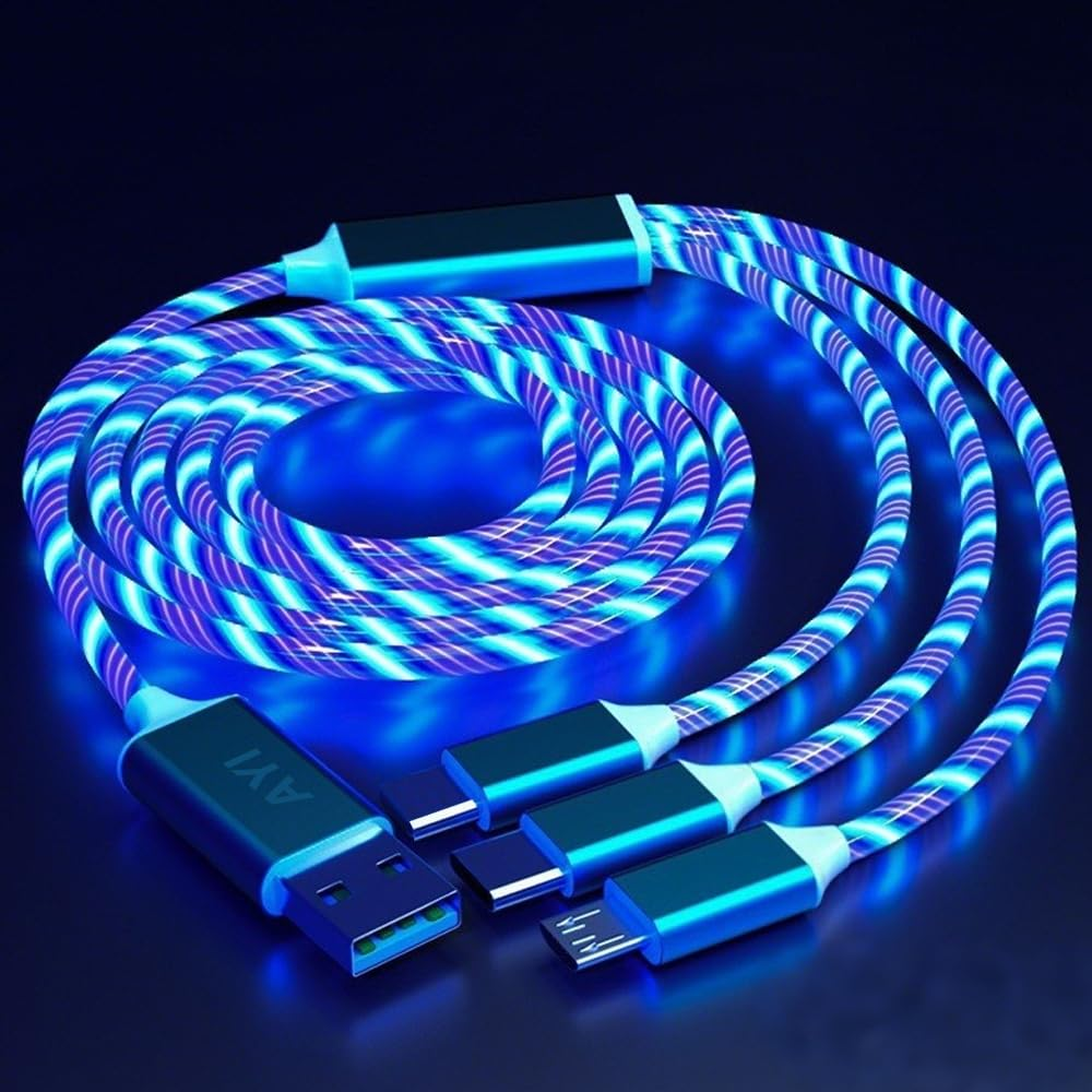 AYI 4In1 Multi Ports Charger 4 Combinations in One Cable USB A/Type C to Type C PD 100W Fast Charging Cord Flexible Nylon Braid Compatible with Almost of Electrical Devices-Multi Ports Braid Green