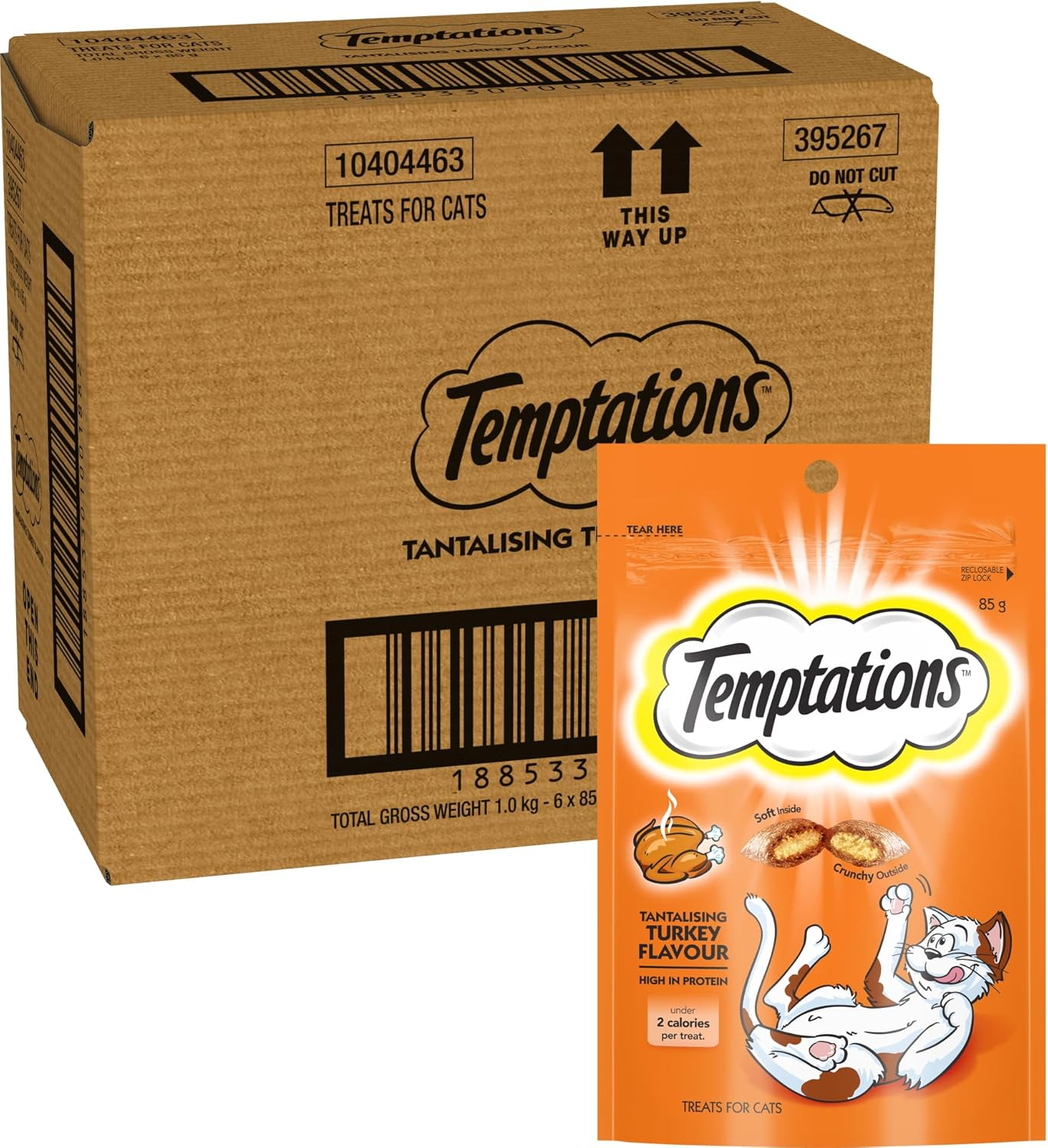 TEMPTATIONS Cat Treats Tantalising Turkey Flavour 85G, 6 Pack image number 2