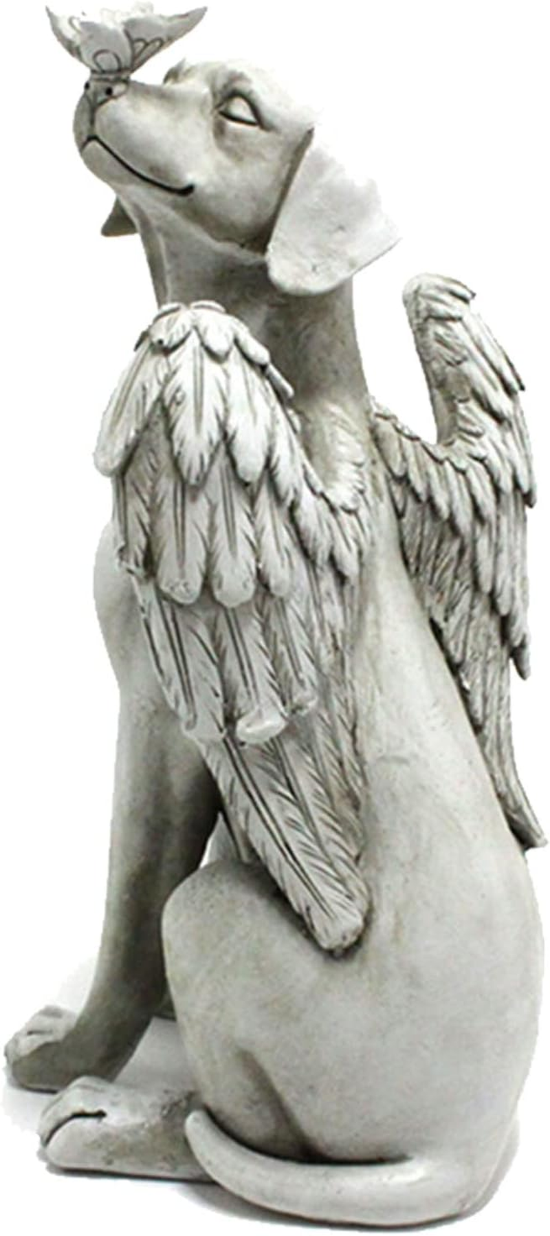 Angel Dog Memorial Statue,Hand Carved Vivid and Exquisite Synthetic Resin Pet Memorial Stone Suitable for Outdoor Gardens image number 3