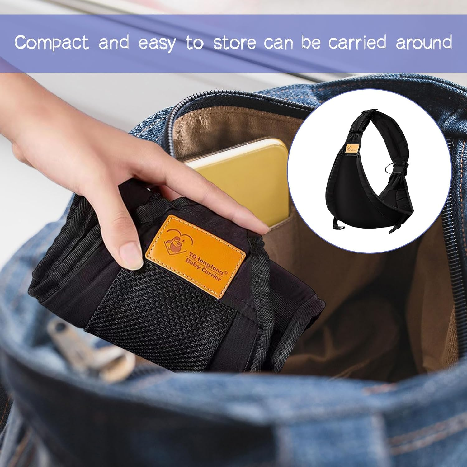 Baby Sling Carrier, Toddler Sling Carrier, Toddler Carrier, Baby Sling with Burp Towel, Adjustable Ergonomic Hip Carrier, Breathable Easy to Wear, Suitable for Outdoor, Shopping, Travel image number 3