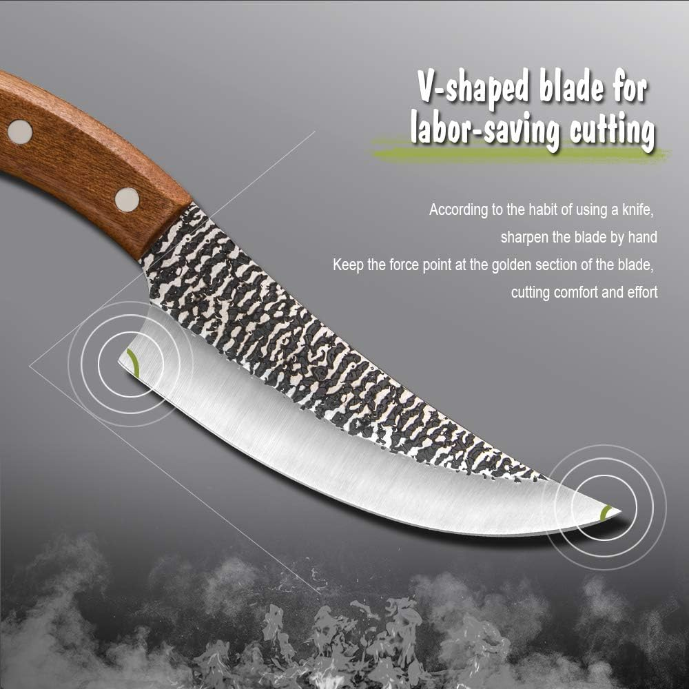 Ariv Hommey 7" Handmade Forged Boning Knife Sharp Blade High Carbon Blade Steel (7")
