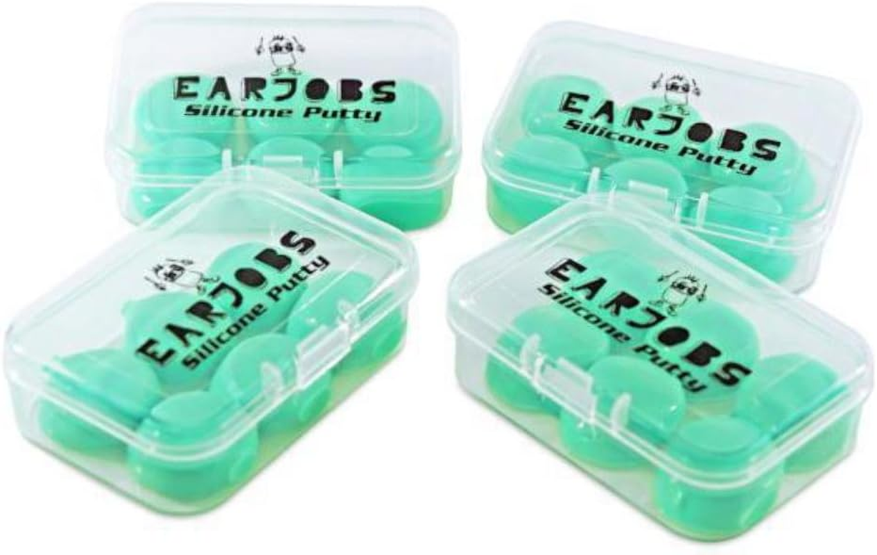 Earjobs&trade; Silicone Putty Ear Plugs Standard Pack (3 Pairs W/Carry Case), Aus Best Earplug for Sleeping, Snoring, Swimming