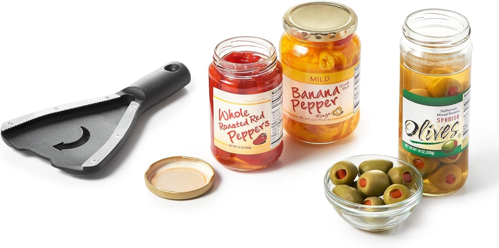 Good Grips Jar Opener with Base Pad - Bottle Openers for Seniors - Can & Lids Effortless Tool Opener for Weak Arthritic Hands - Easy Open Adjustable Grip for Elderly image number 3