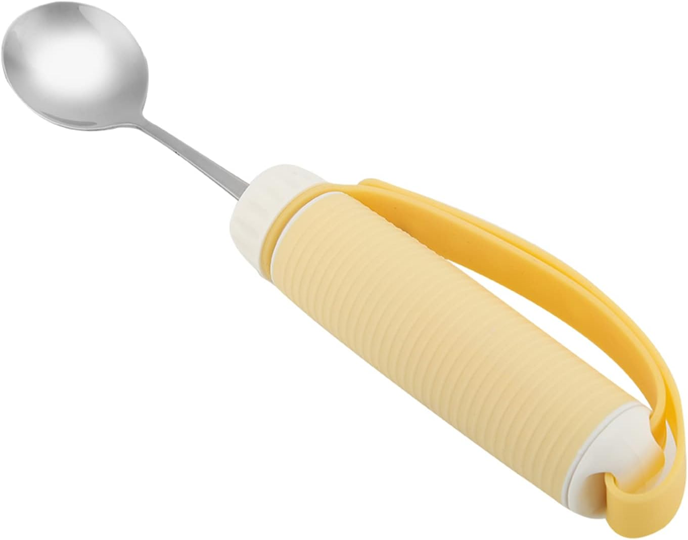 Adaptive Utensils with Adjustable Silicone Strap, Removable Flexible 360 Degree Rotating Eating Tablewares Non Slip Handles for Hand Tremors Arthritis Parkinson&rsquo;S Elderly (Spoon)