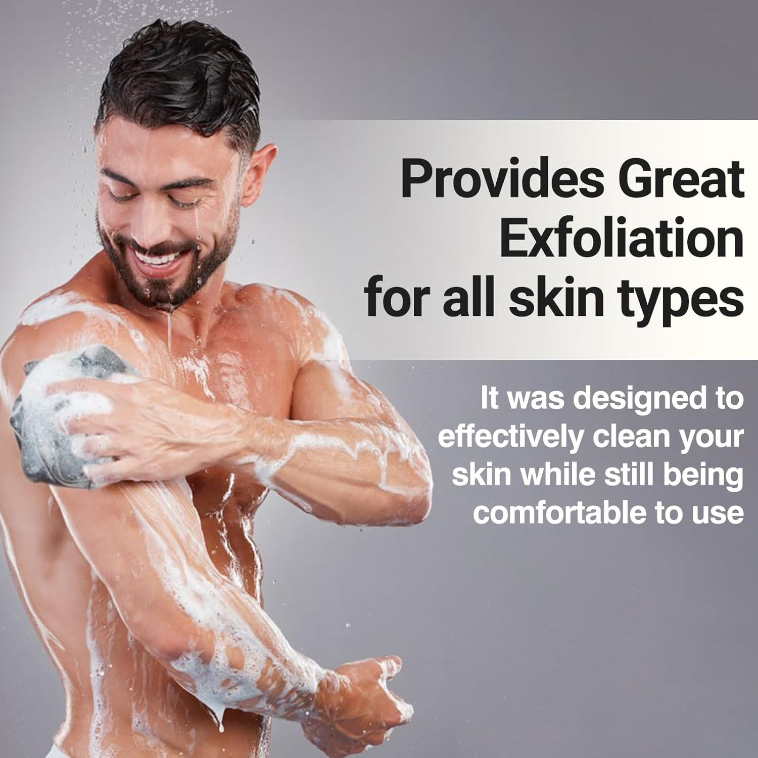 Tilcare XXL 90G Charcoal Shower Loofah 3 Pack by - Perfect Bath Sponge for Exfoliating for Men & Women - Body Scrubber Brush for Cleansing and Smooth Skin - Scrubbies That Remove Excess Oil and Dirt image number 6