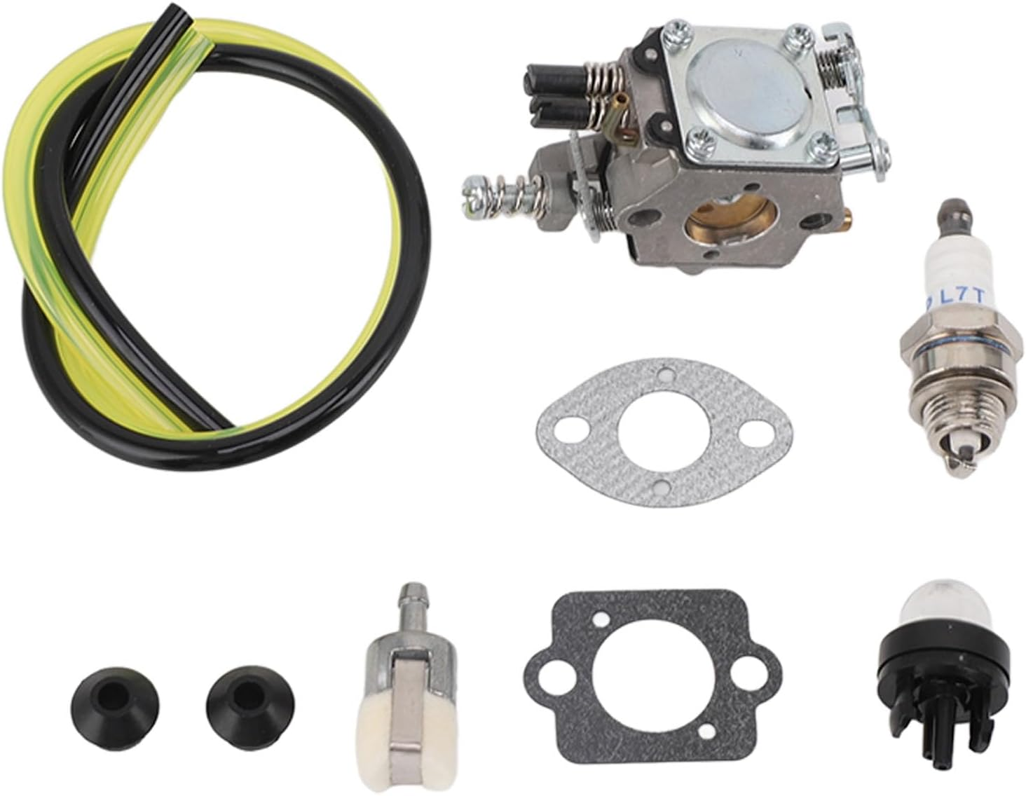 Carburetor Tune up Kit with Pipe Paper Pad Spark Plug for WT 946 CS 310 Chainsaw, A021001700 Chain Saw Carburetor Carb Tune up Kit image number 3