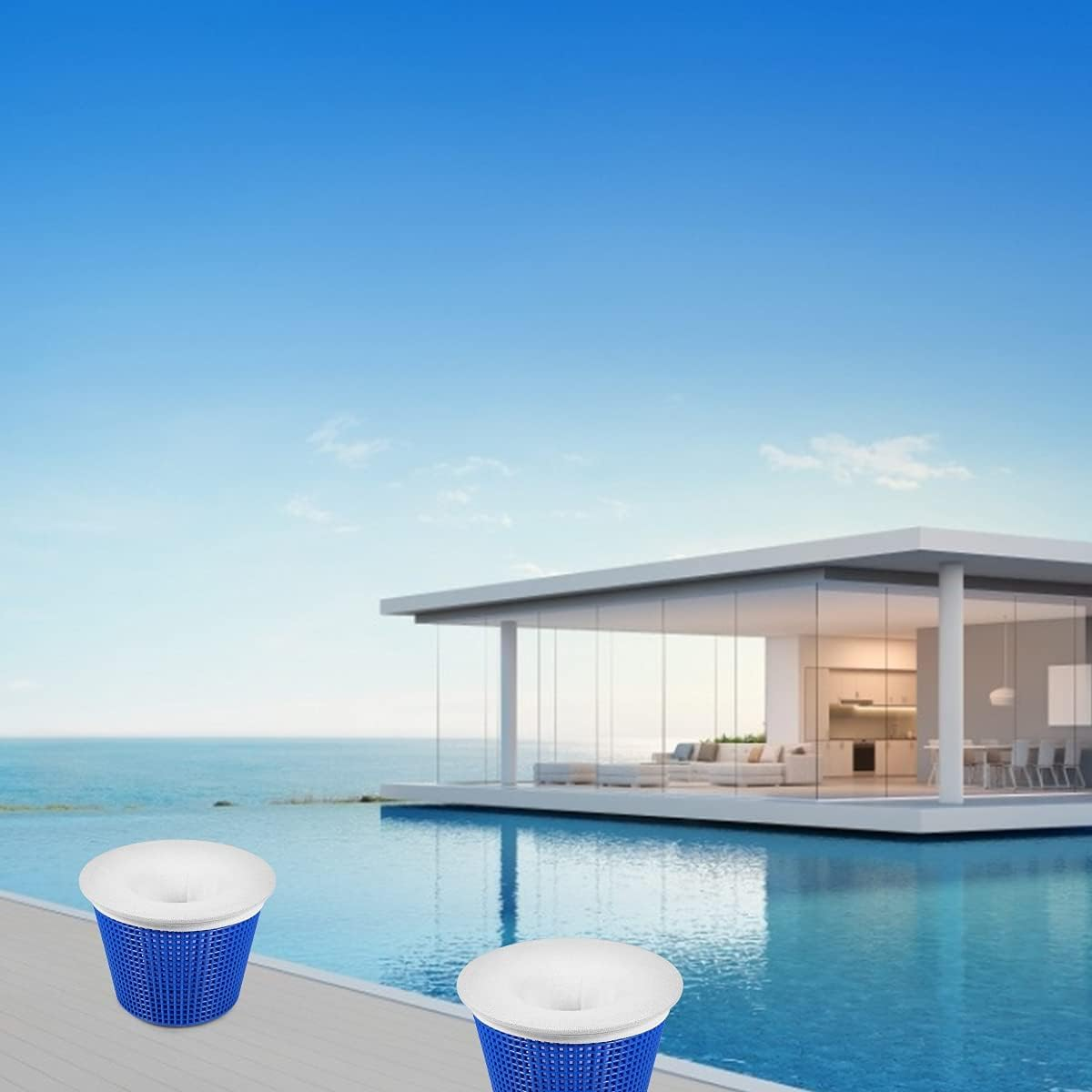 40Pcs Reusable Pool Skimmer Socks, Ultra Fine Mesh Filter Sock Net for Skimmer Baskets, Skimmers Cleans Debris and Leaves for Pools image number 3