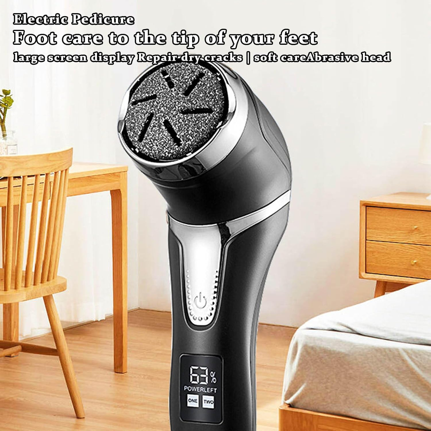 Electric Callus Remover,2 Speed Shaver | 1500Mah Battery Display Heel Sander | for Dead Hard Cracked Dry Skin Travel Women Men Seniors image number 2