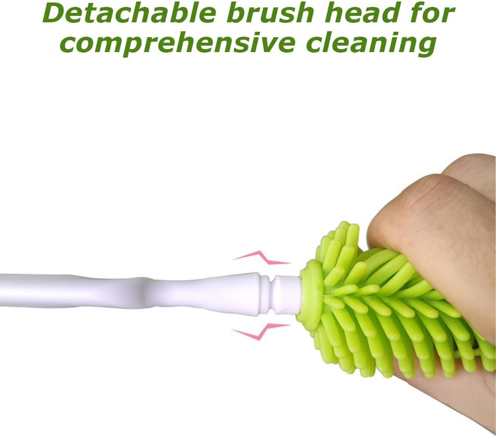 Portable Bottle Brush Set with Storage Box&Brush, Baby Bottle Drying Kit, Vertical Standing Bottle Dryer Rack Holder, Baby Bottle Cleaner Suitable for Cleaning Traveling image number 6