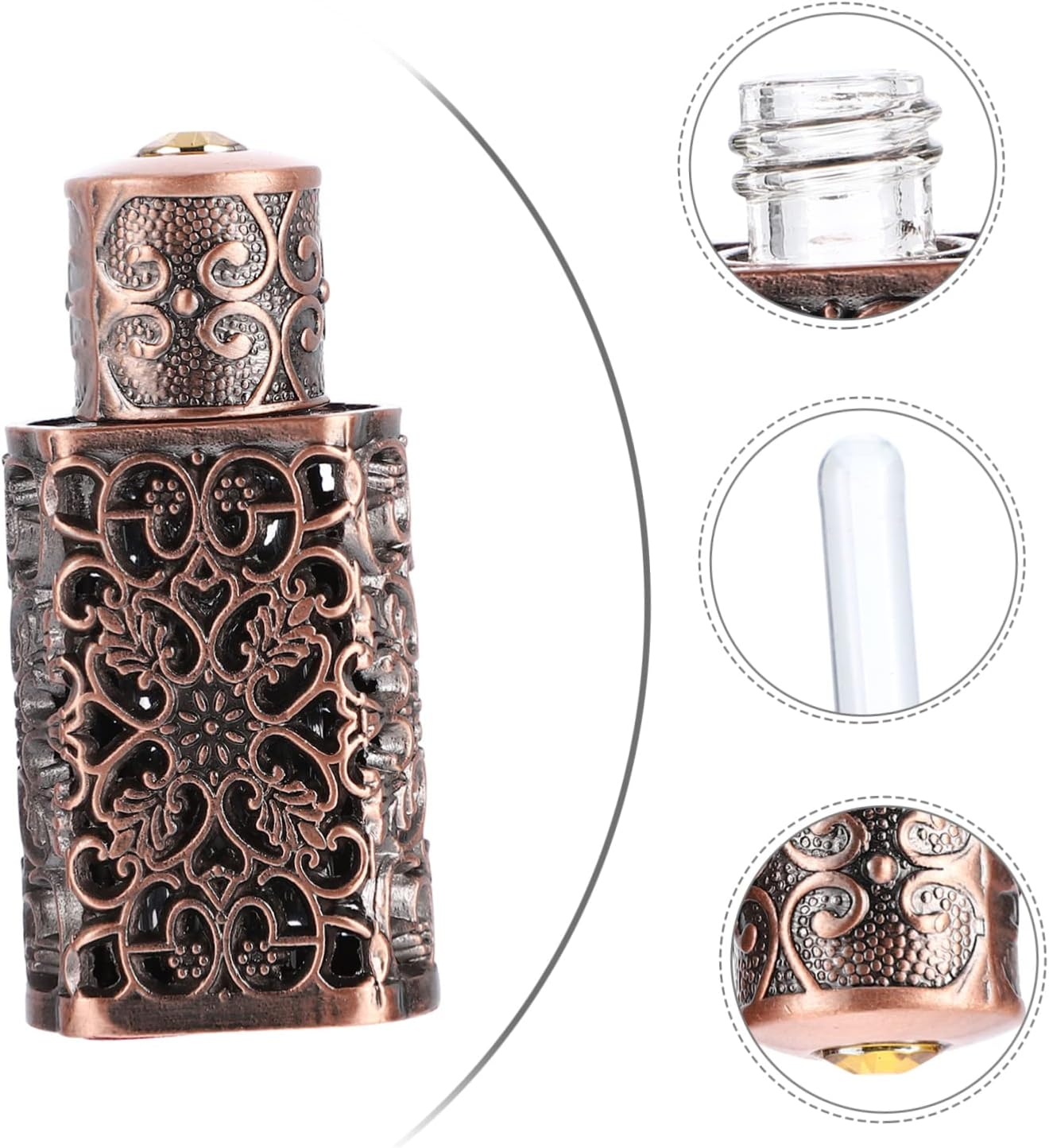 Anneome 2Pcs Leakproof Perfume Bottles Set in Metal Glass for Oil Storage Crafts image number 1