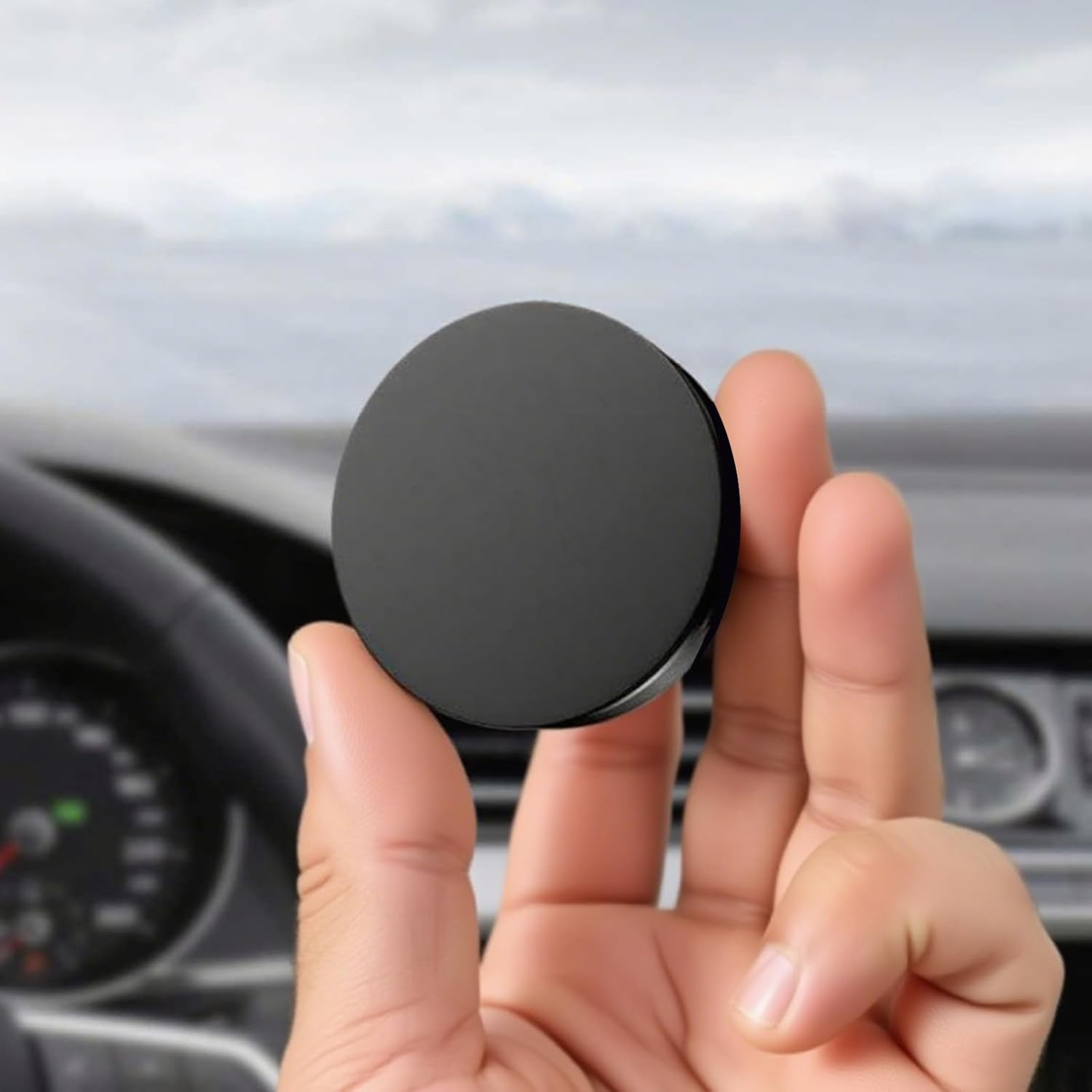 ONBPIY Magnetic Phone Holder for Car, Universal Stick-On Magnetic Car Mount Compatible with Magsafe, Phone Magnet for Dashboard, Wall, Kitchen, Home Gym &ndash; 2 Pack, Black image number 4
