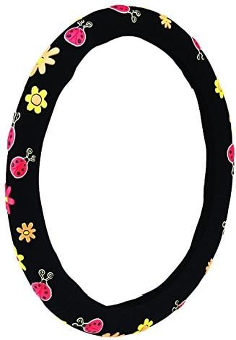 Mayco Bell 2016 Automotive Women Embroidery Cute Car Steering Wheel Cover (Yellow) - Cherry image number 3