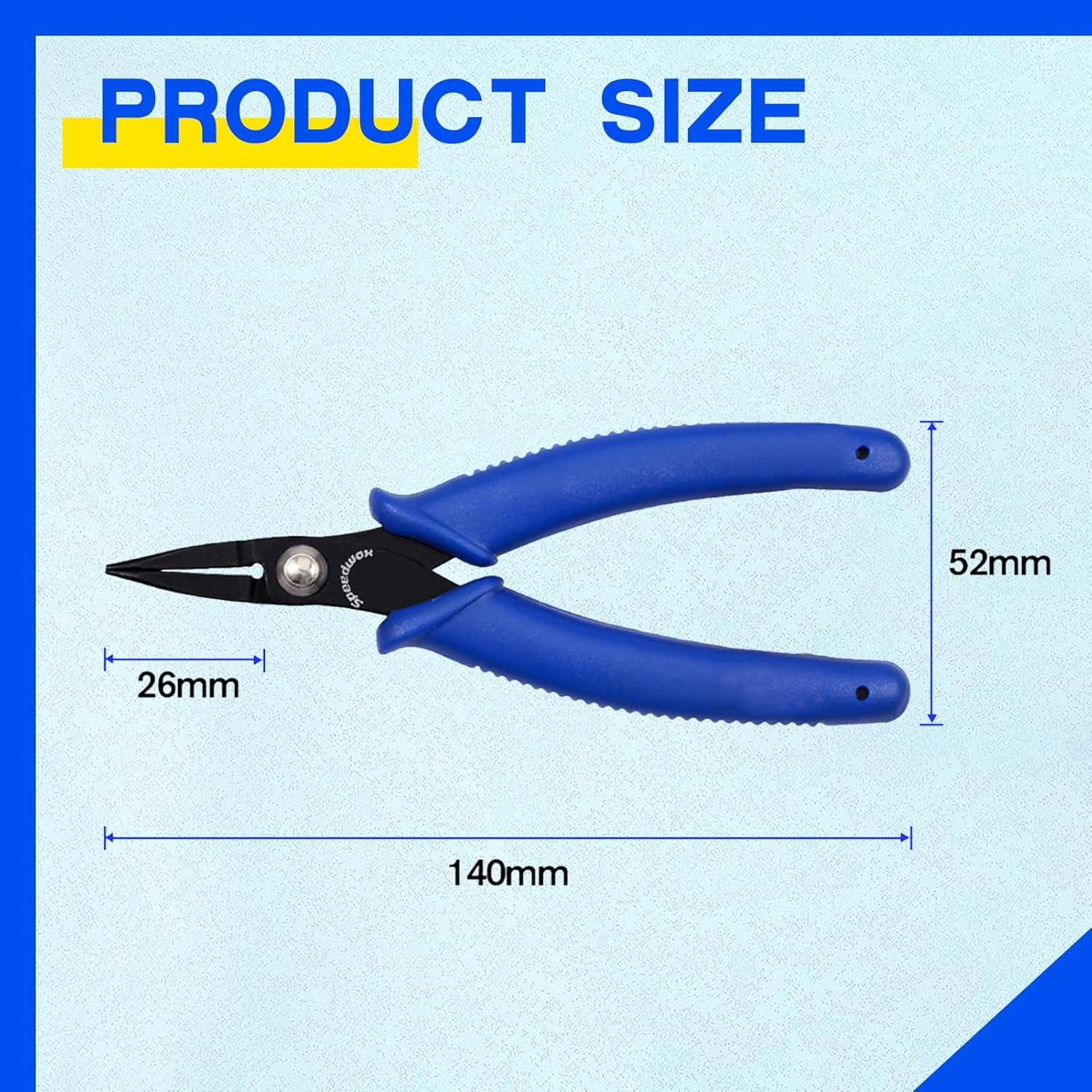 SPEEDWOX Mini Flat Nose Pliers Micro Chain Nose Pliers Needle Nose Pocket Plier Small Smooth Jaw Precision Miniature Fine Pliers Jewelry Making Tool, High Carbon Steel, Blue, 5.5" Chain Nose
