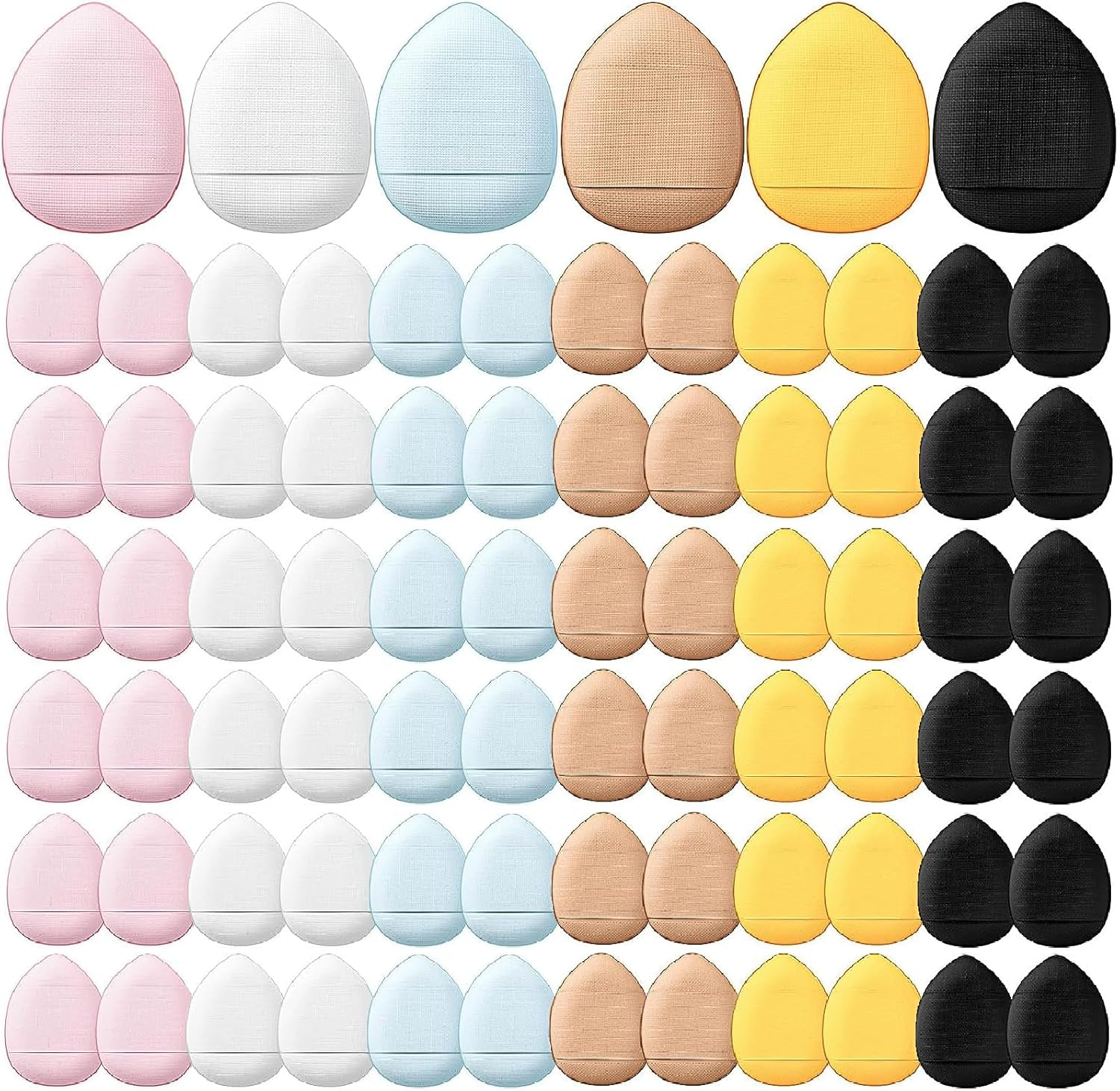 72 Pcs Finger Powder Puff Mini Makeup Sponge Soft Beauty Makeup Blender Puff for Foundation, Face Powder, under Eye Setting, Concealer, Repair Cream, Cosmetic Tool (Cute Colors) - Blue image number 3