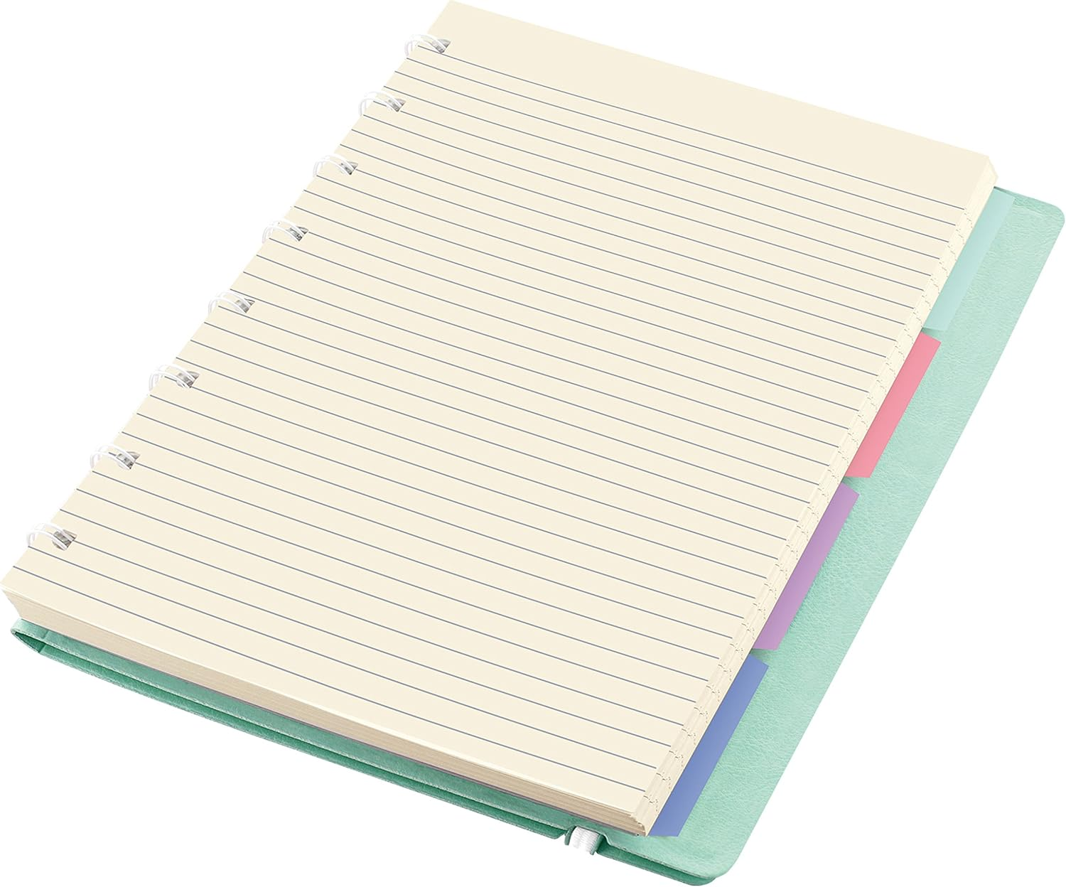 FILOFAX Refillable Pastel Notebook, A5 (8.25" X 5") Duck Egg - 112 Cream Moveable Pages - Index, Pocket and Page Marker (B115052U) image number 3