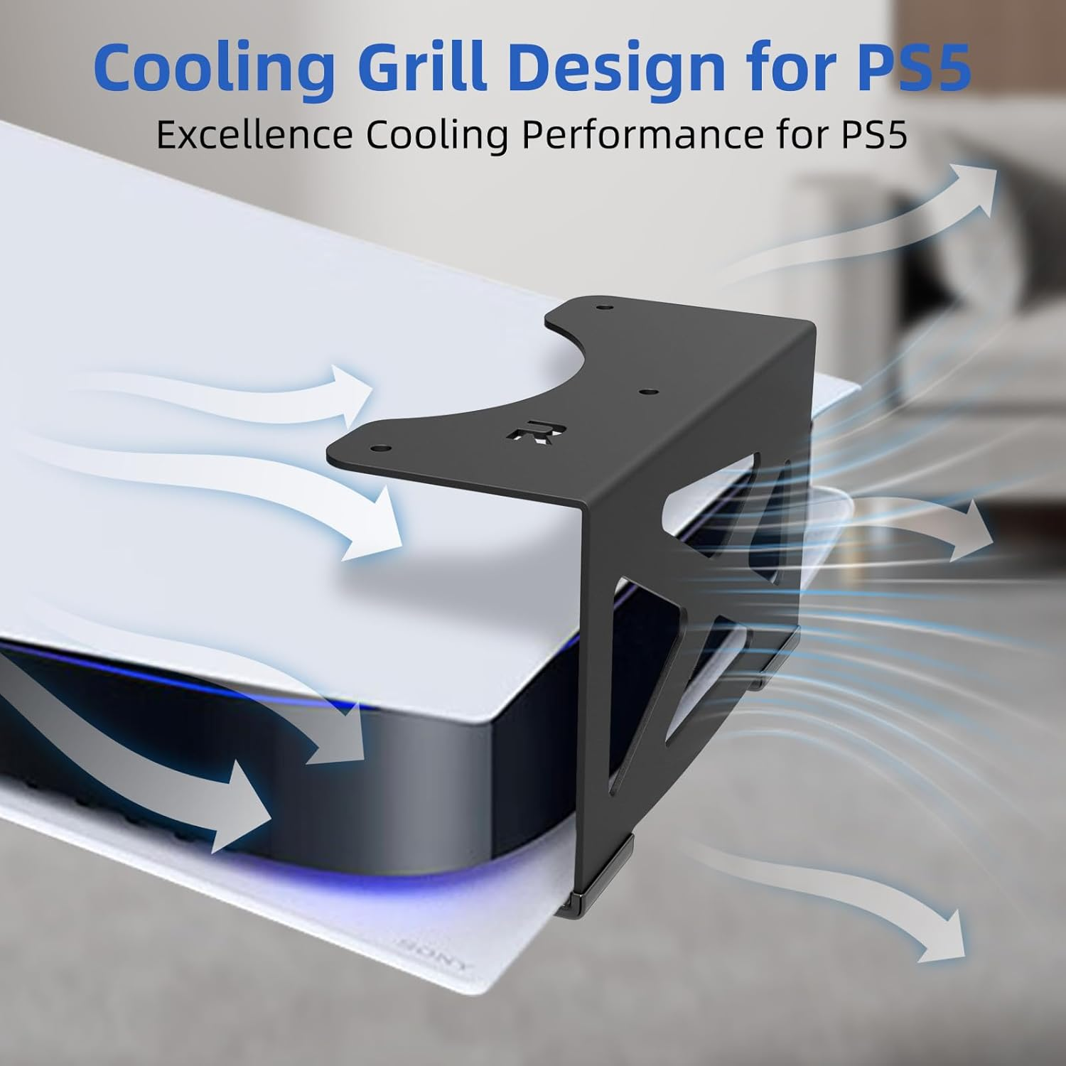 FOROIRON under Desk Holder for Ps5,Stealth Mount Compatible with Playstation 5 Disc & Digital Edition Stand image number 4