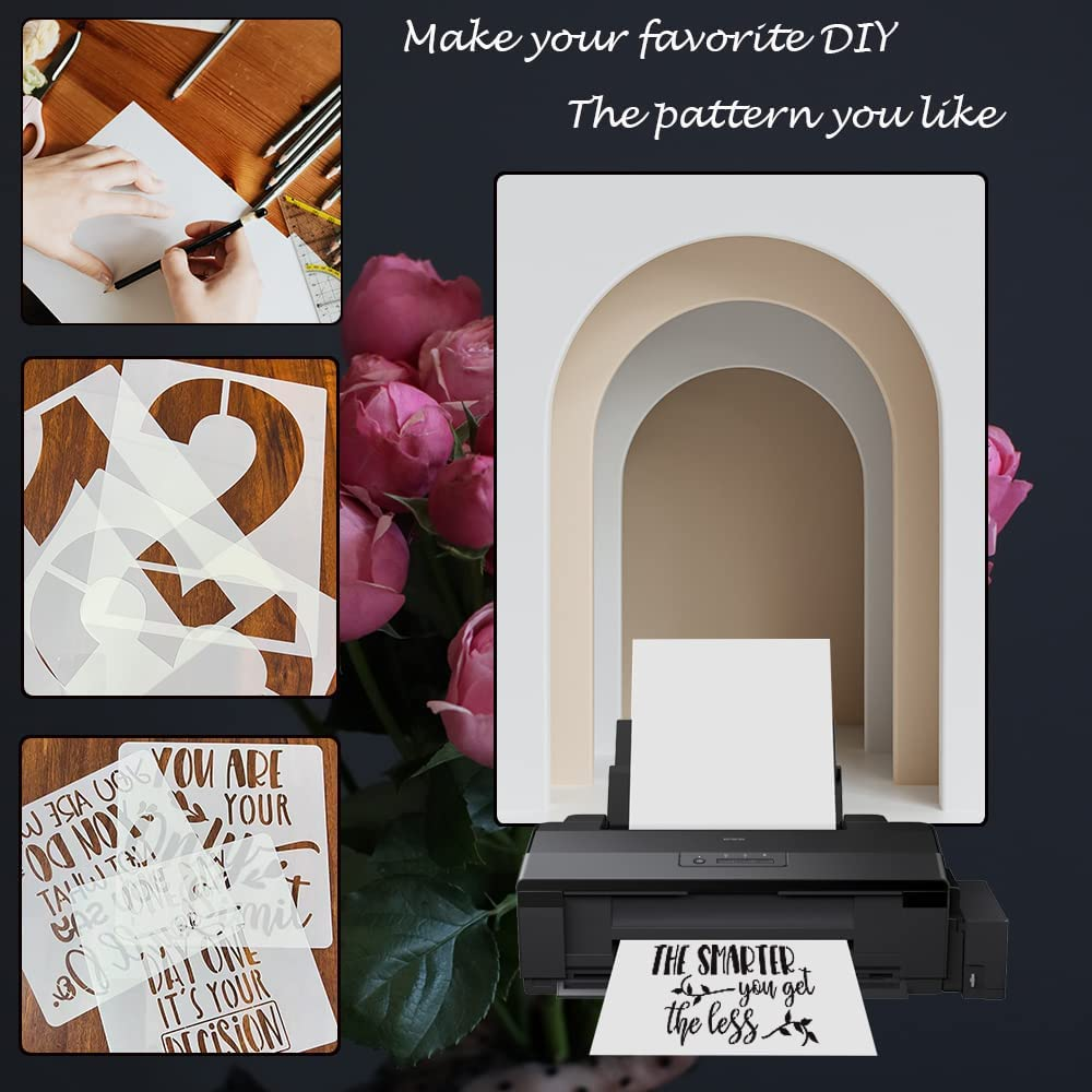 10 Pcs 10 Mil Blank Mylar Stencil Sheets, 12 X 12 Inches Templates Material, Reusable Accetate for Crafts, Clear Plastic Sheets, Mylar Template