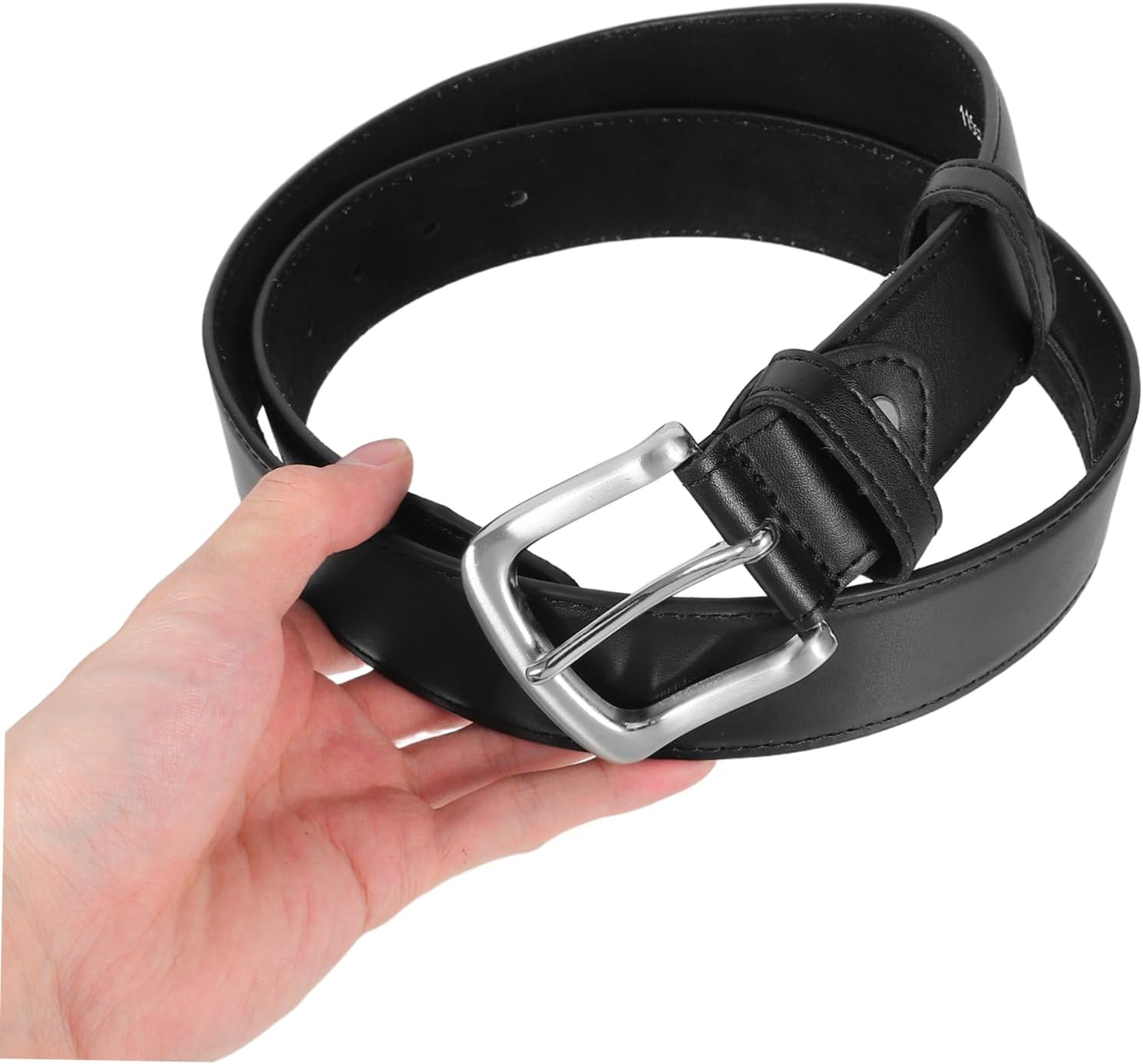 LALADEFIEE Anti-Theft Money Belt for Men PU Adjustable Waistband with Concealed Zipper Pouch for Secure Cash Storage Black image number 5