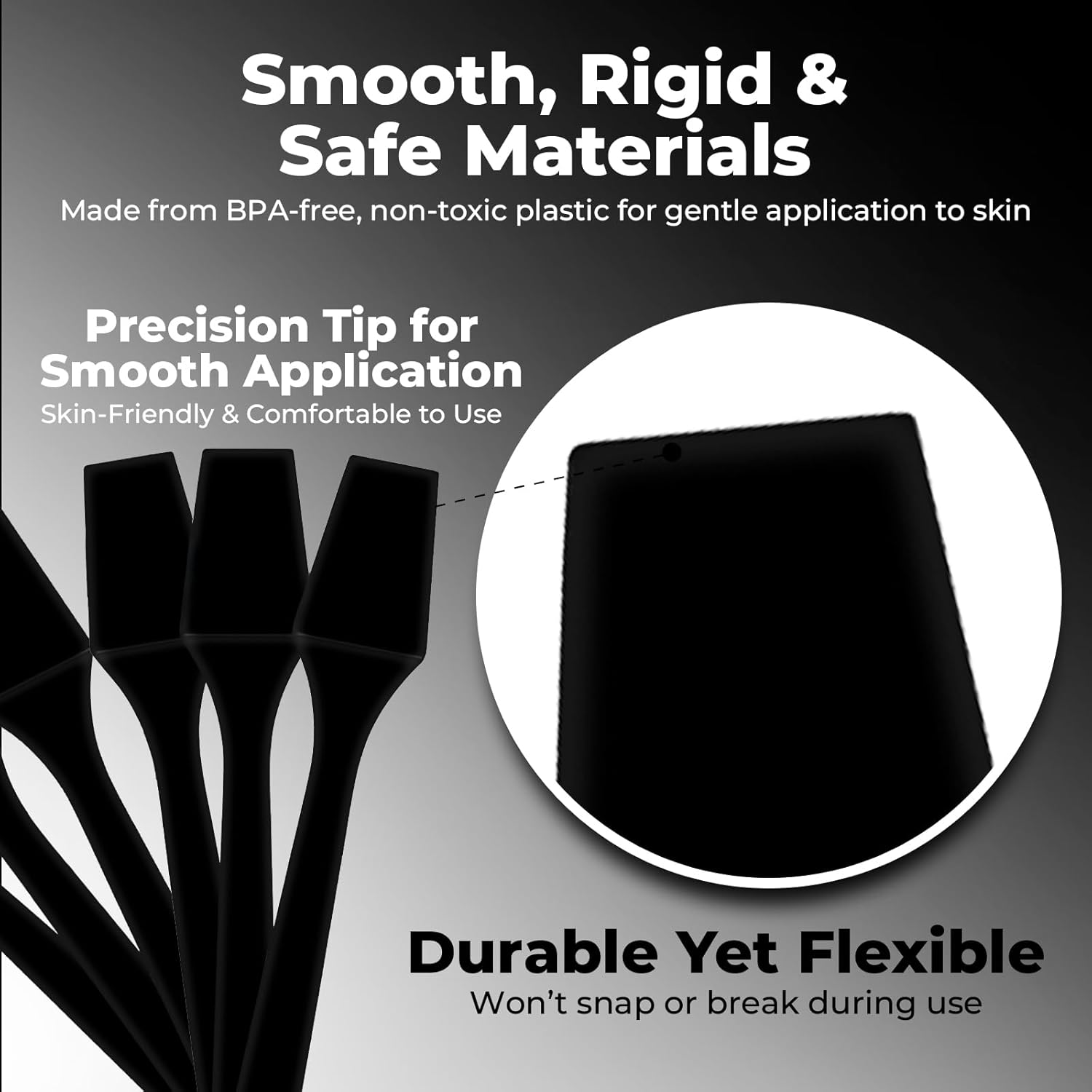 500 Pack 2.5 Inch Cosmetic Spatulas - Small Plastic Spatula for Cosmetics, Makeup, Creams, Crafts - Multipurpose Mini Applicators for Mixing Creams, Make-Up, Paste and Scraping Jars &ndash; Black image number 6