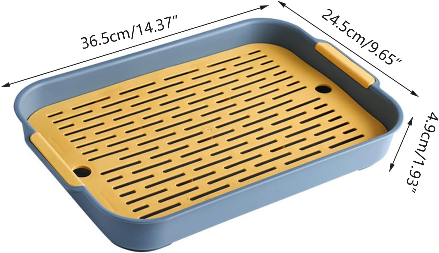 Rabbit Cat Litter Tray, Rabbit Toilet, Small Animal Cat Litter Tray, Potty Trainer, Rabbit Cage Toilet, Cat Litter Tray for Small Animals, Rabbits, Guinea Pigs (Large Dark Blue)