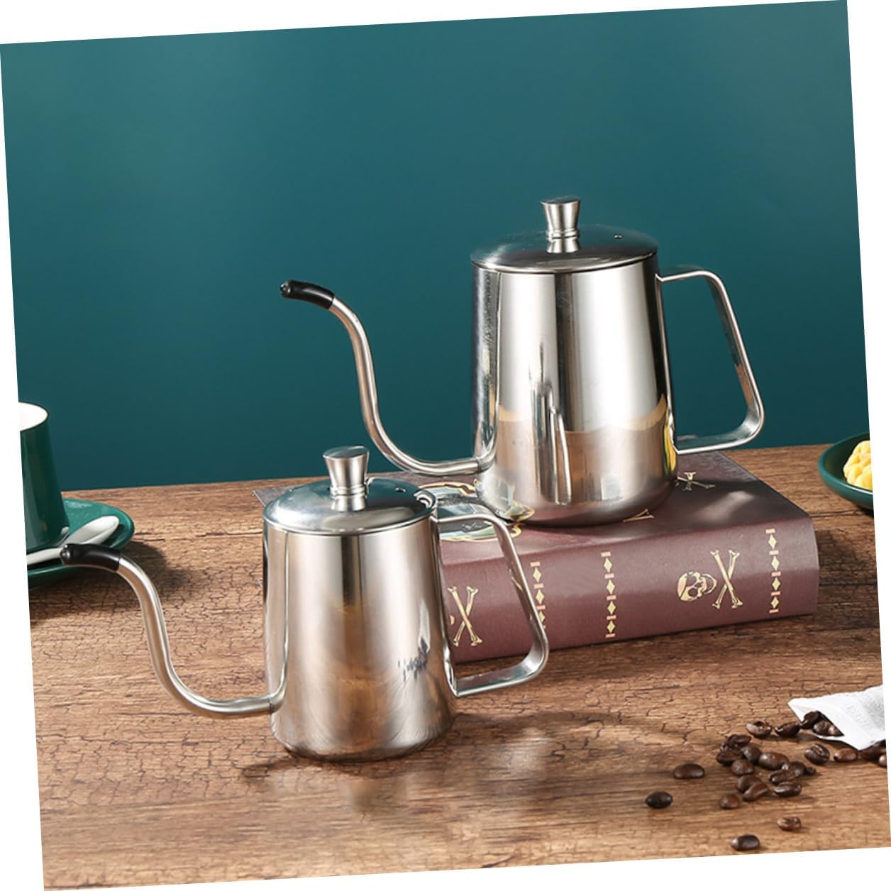 COHEALI Stainless Steel Coffee Kettle with Sealing Lid Thickened Mini Long Spout Drip Pot for Office Tea Brewing Ergonomic Design No Drip Hand Pouring Kettle image number 3