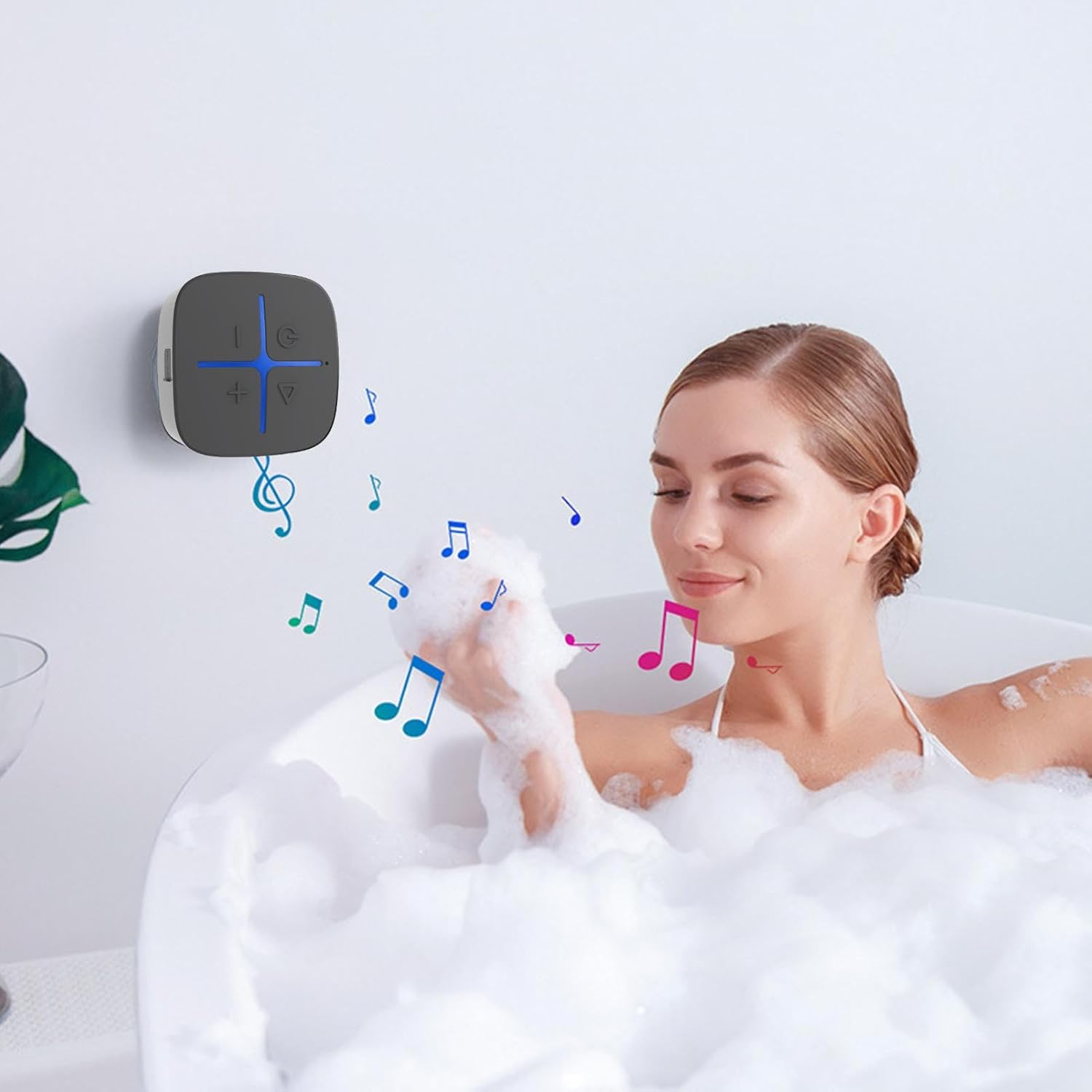 Jectse Bluetooth Shower Speaker with Suction Cup, IP65 Waterproof, Built in Microphone, Wireless Travel Speaker for Bathrooms Swimming Pools Beaches Parties image number 4