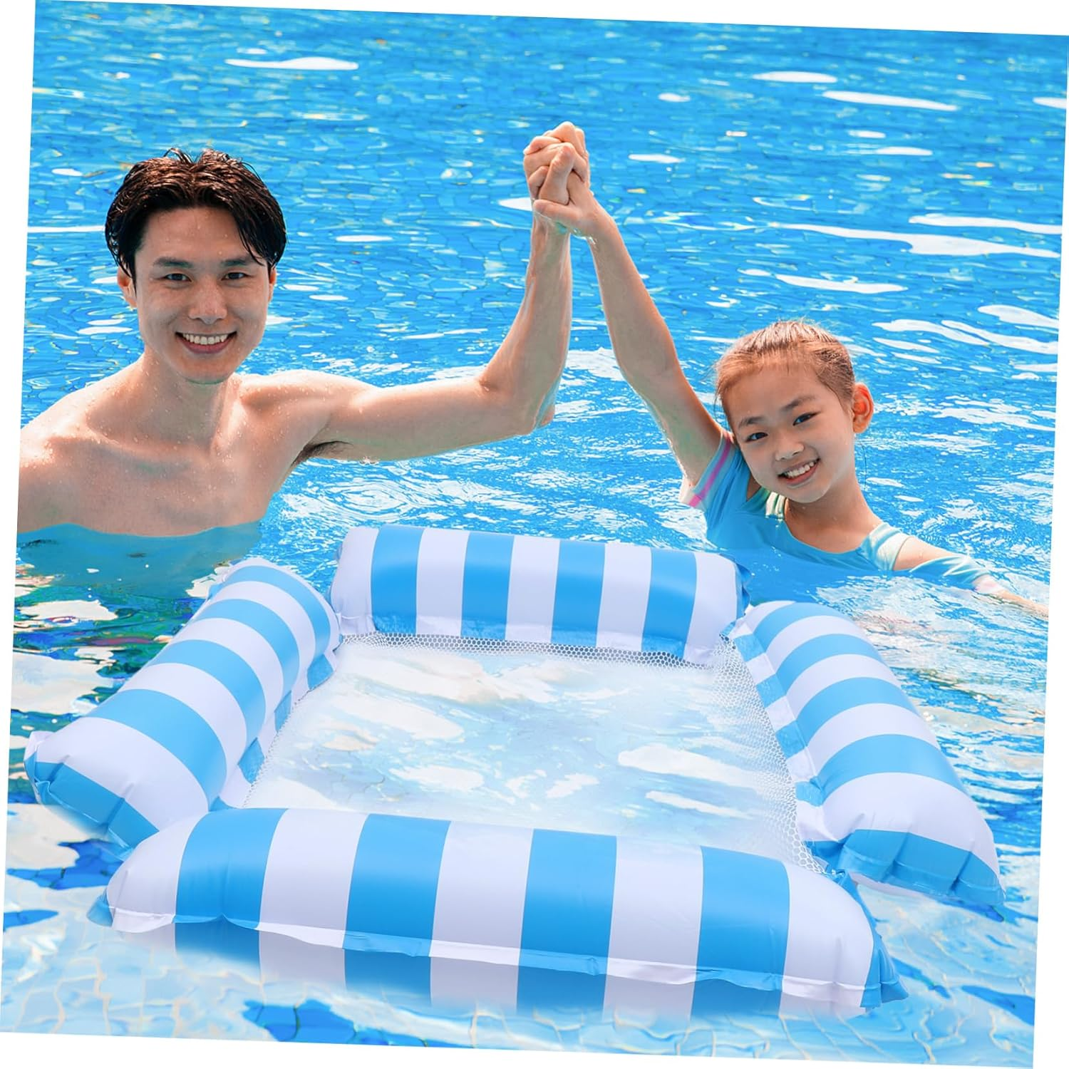 Alasum Adult Pool Float Pattern Design Inflatable Recliner Pool Floating Chair Pool Float Game