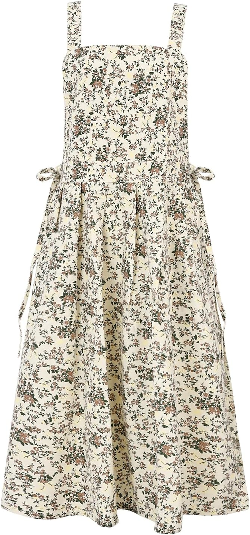 Surblue Cotton Aprons for Women Japanese Style Waterproof Cute Kitchen Aprons with Pockets Pinafore Dress for Painting Cleaning Cooking Gardening