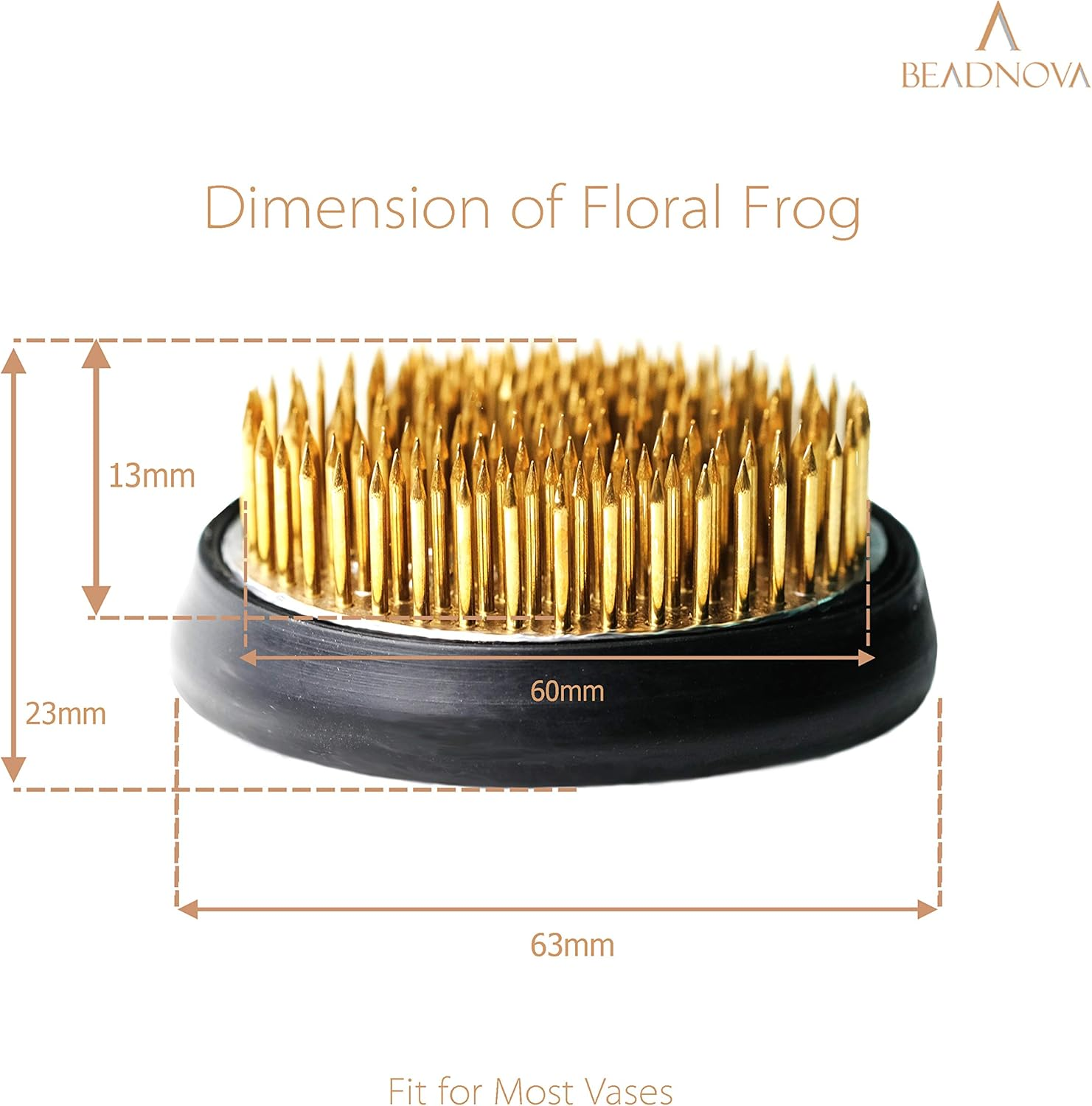 BEADNOVA Flower Frog Ikebana Kenzan with Rubber Gasket Floral Frog for Arrangements Ikebana Vase (2.4 Inch/60Mm, 1Pcs) image number 4