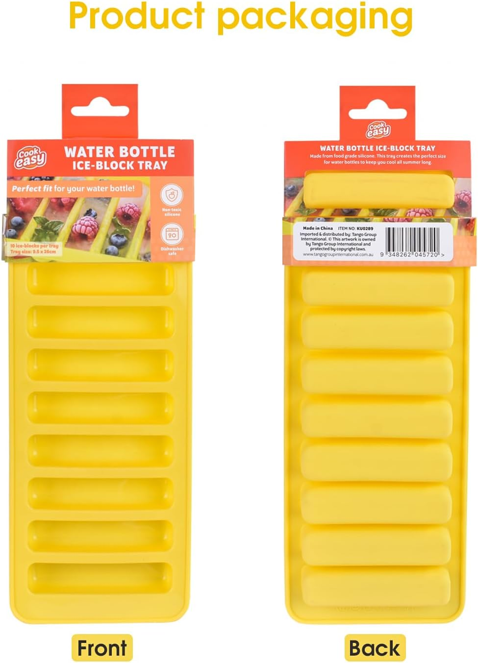 Ice Tube Making Trays, Perfect Ice Cube Sticks Molds for Small Mouth Sport Water Bottles, Long Ice Stick Tray Silicone with Lid, Rectangular Narrow Stick, Reusable Silicone Ice Stick Tray (2-Count) - 2-Count image number 2