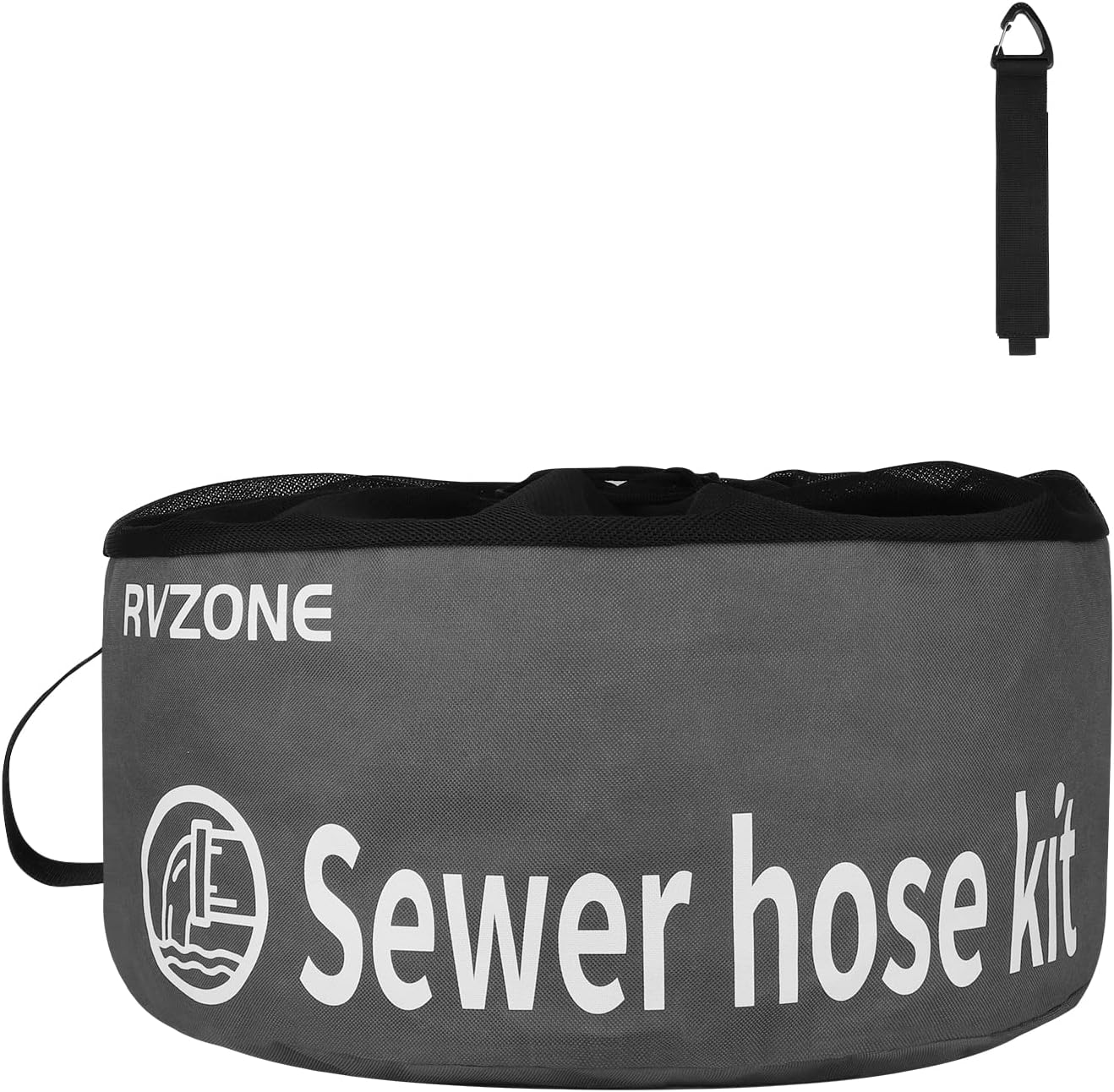 RV Hose Bag, Waterproof RV Hose Bag Organizer, Camper Accessories RV Equipment Storage Utility Bag for Sewer Hoses, Fresh/Black Water Hoses and Electrical Cords