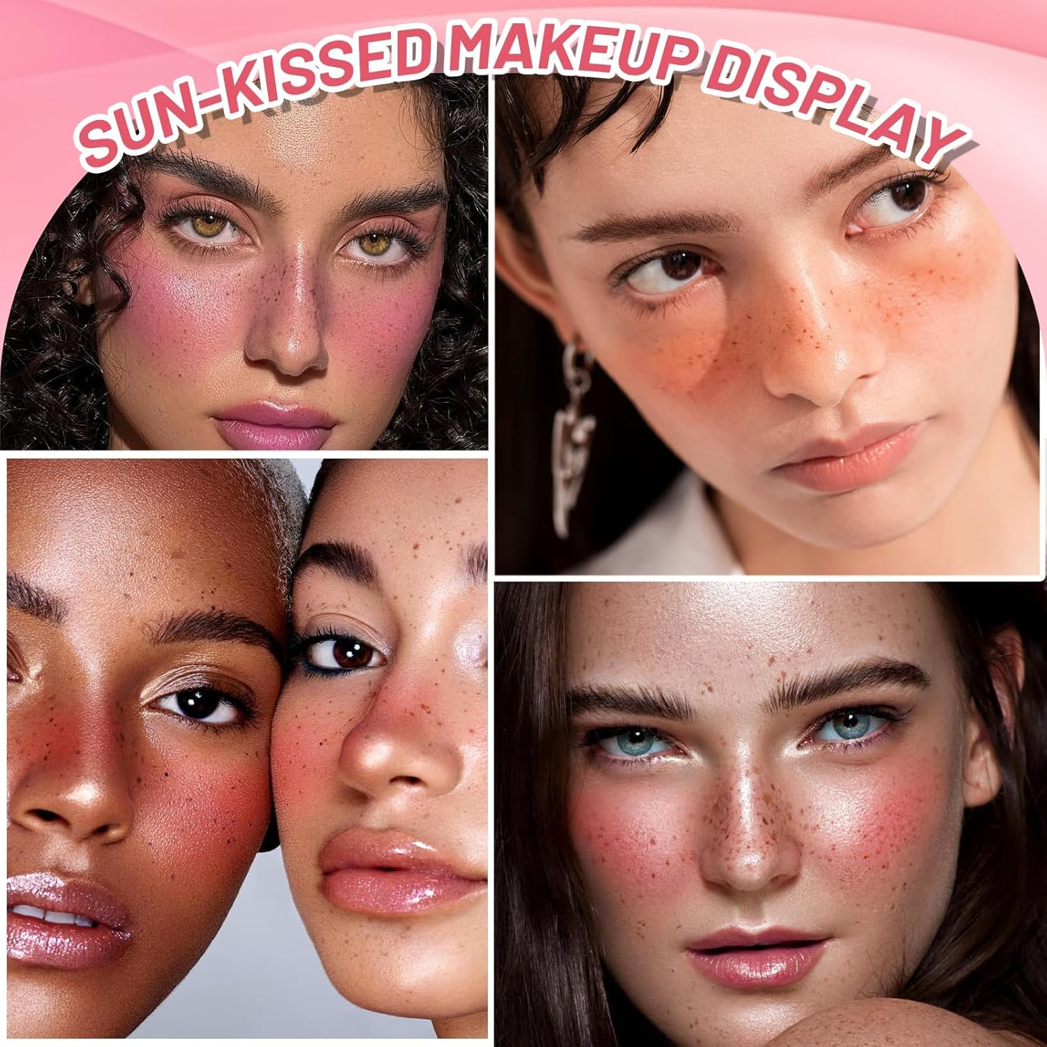 DAGEDA Blush Fake Freckle Pen,2 in 1 Faux Freckles Stamp & Liquid Blush,Natural Lifelike Make-Up Pen, Waterproof,Long-Lasting Matte Makeup,With Powder Puff(01 Light Pink) - Light Pink image number 5