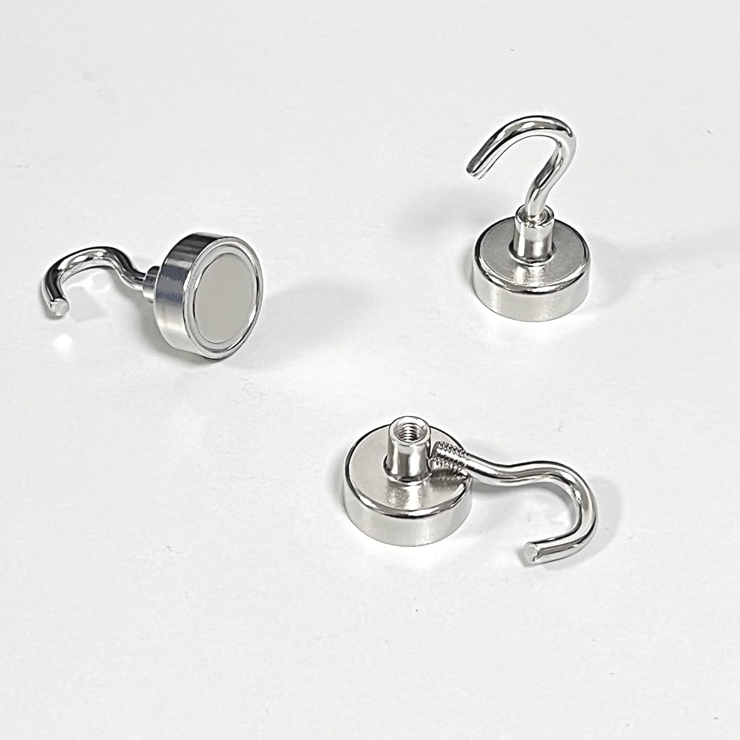 10PCS Magnetic Hooks, Neodymium Magnets with Hooks for Refrigerator, Strong Magnet Hooks for Hanging, Magnetic Hanger for Kitchen, Cruise, Workplace (Silver) image number 3